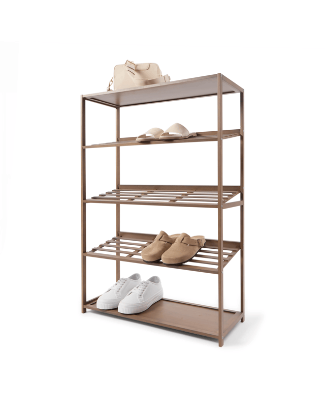 5 Tier Walnut Look Shoe 