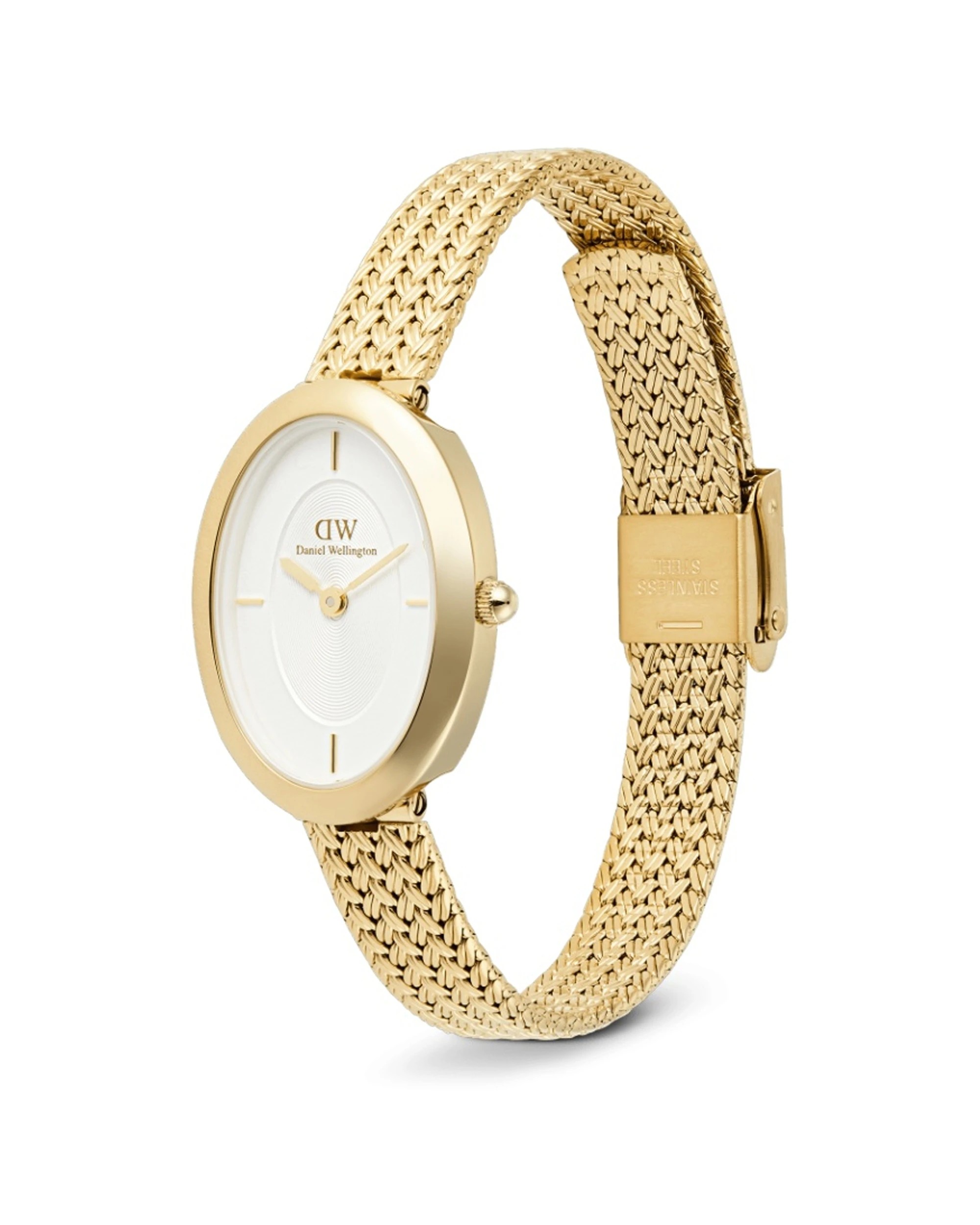 2 Daniel Wellington Juliette Braided Mesh White Sunray Gold Watch 20x26mm, 2 of 5