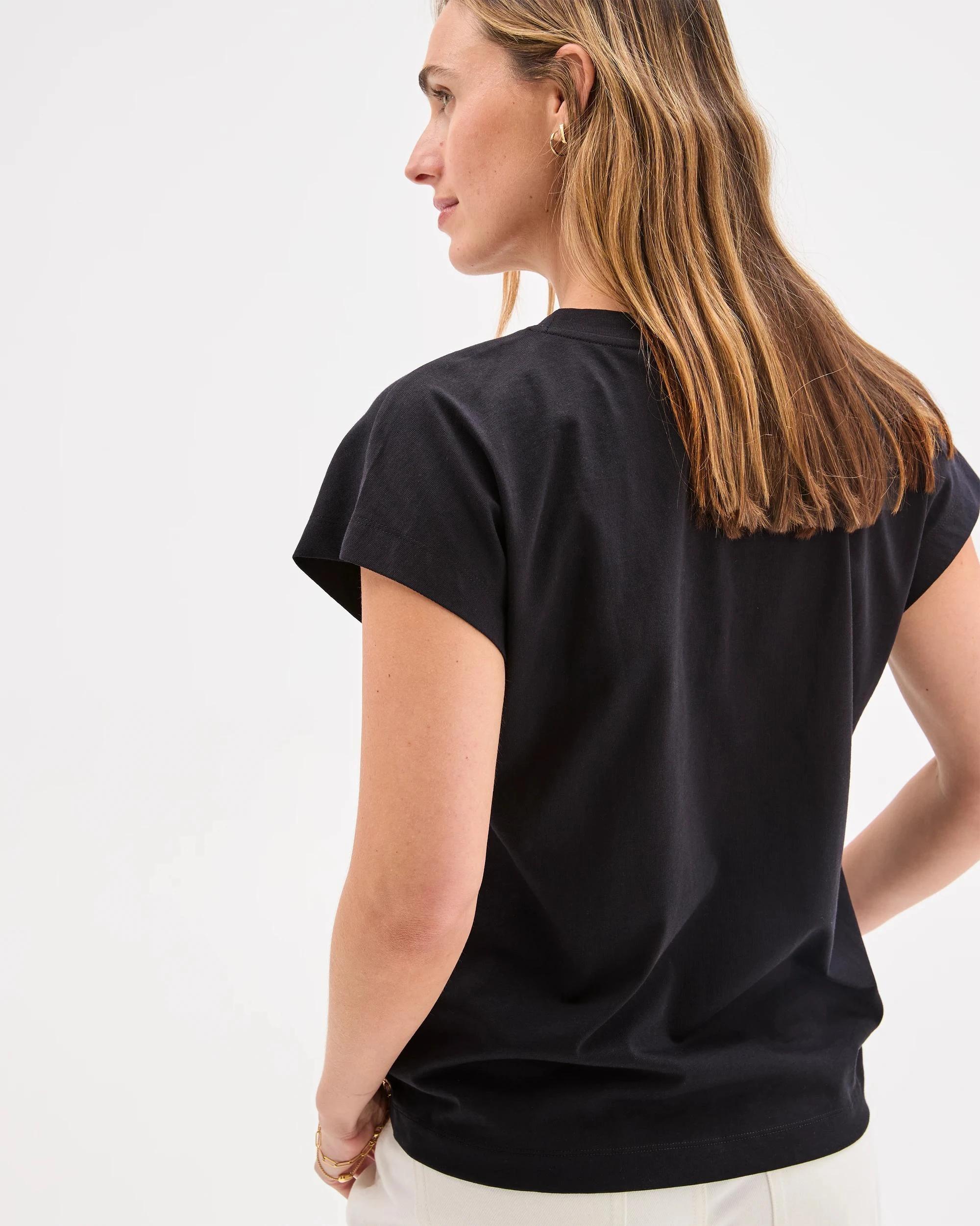 5 Target Australian Cotton Embroidery T-Shirt BLACK, 5 of 5