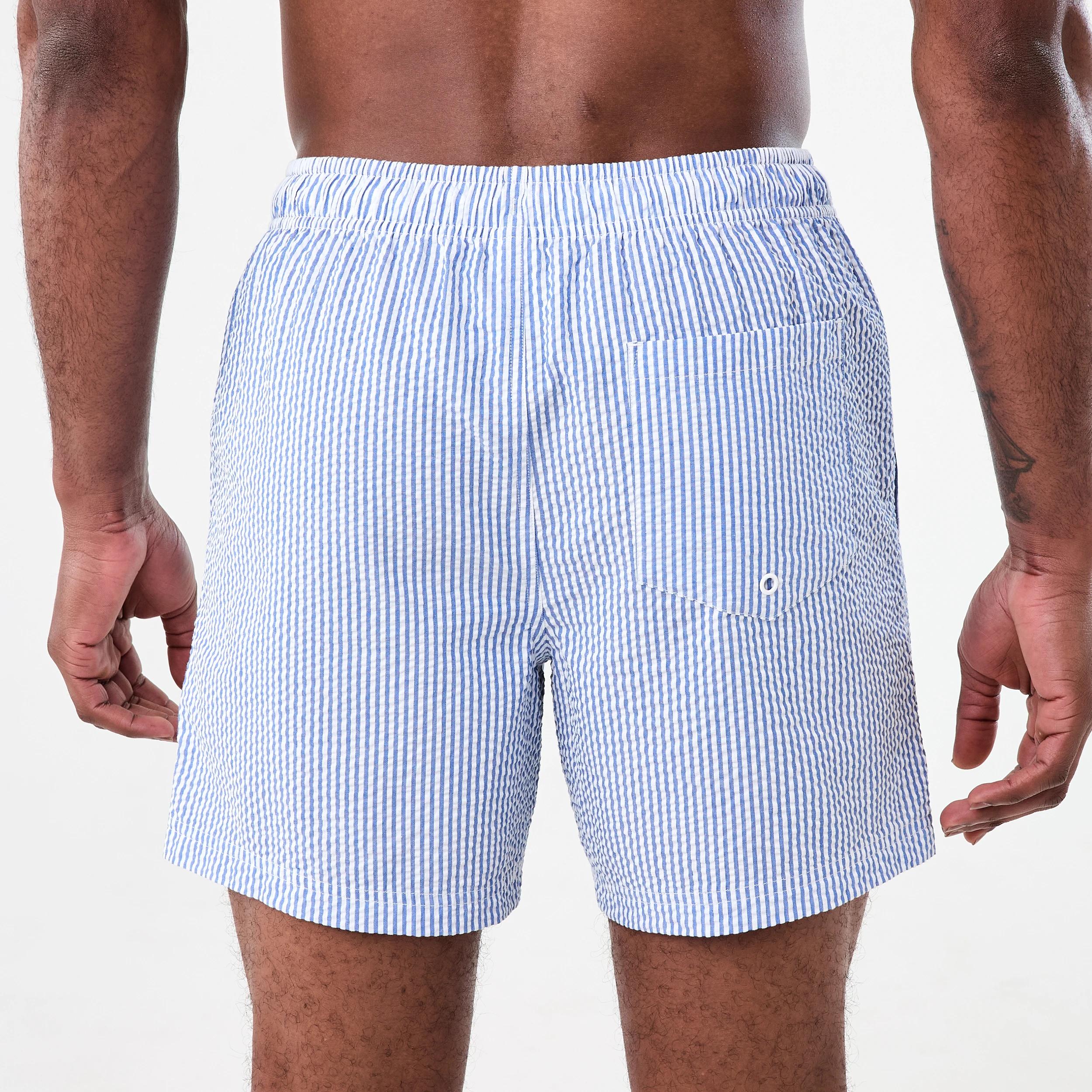 3 Seersucker Boardshorts Blu Strp, 3 of 6