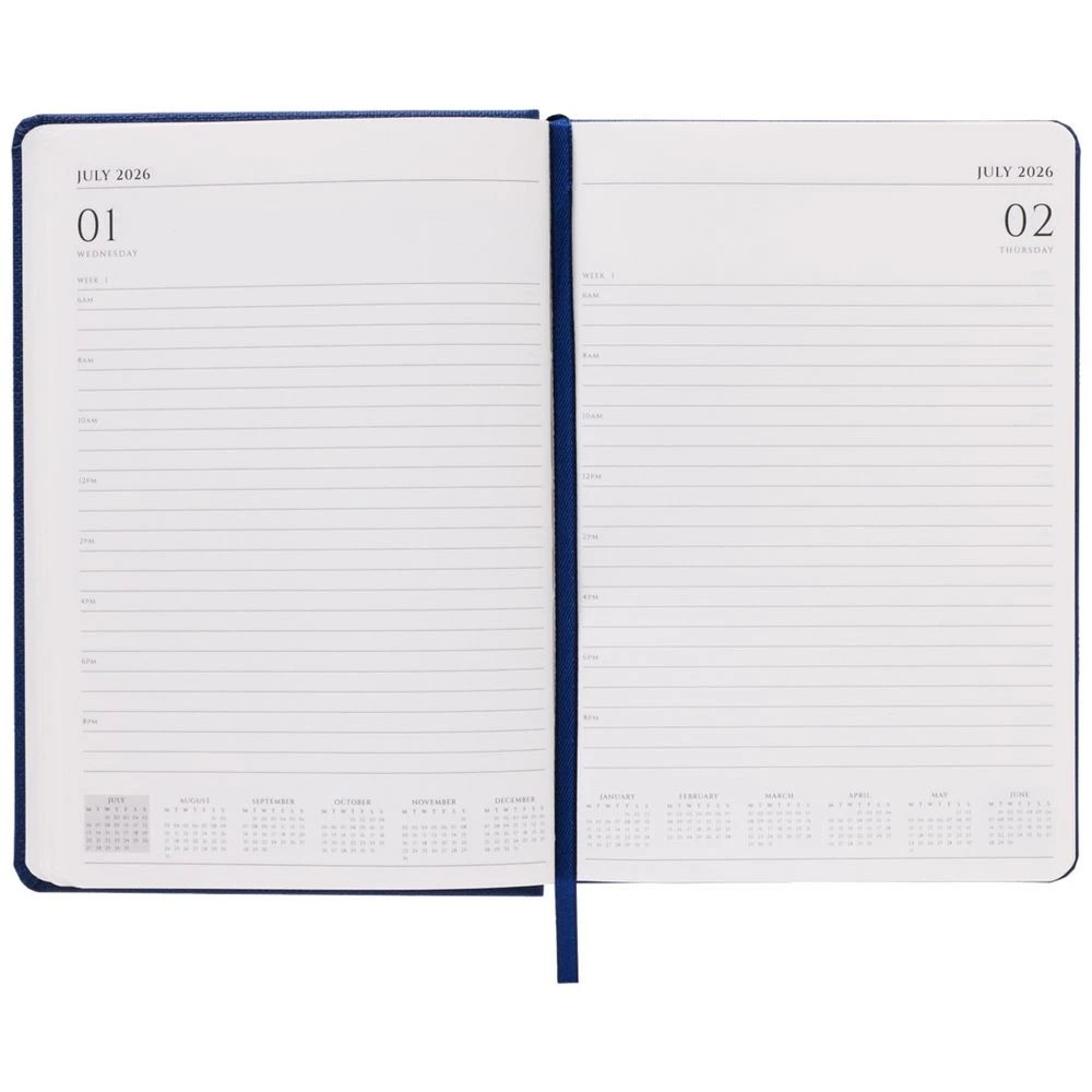 6 J.Burrows A5 Day to Page Textured FY26/27 Diary Navy, 6 of 6
