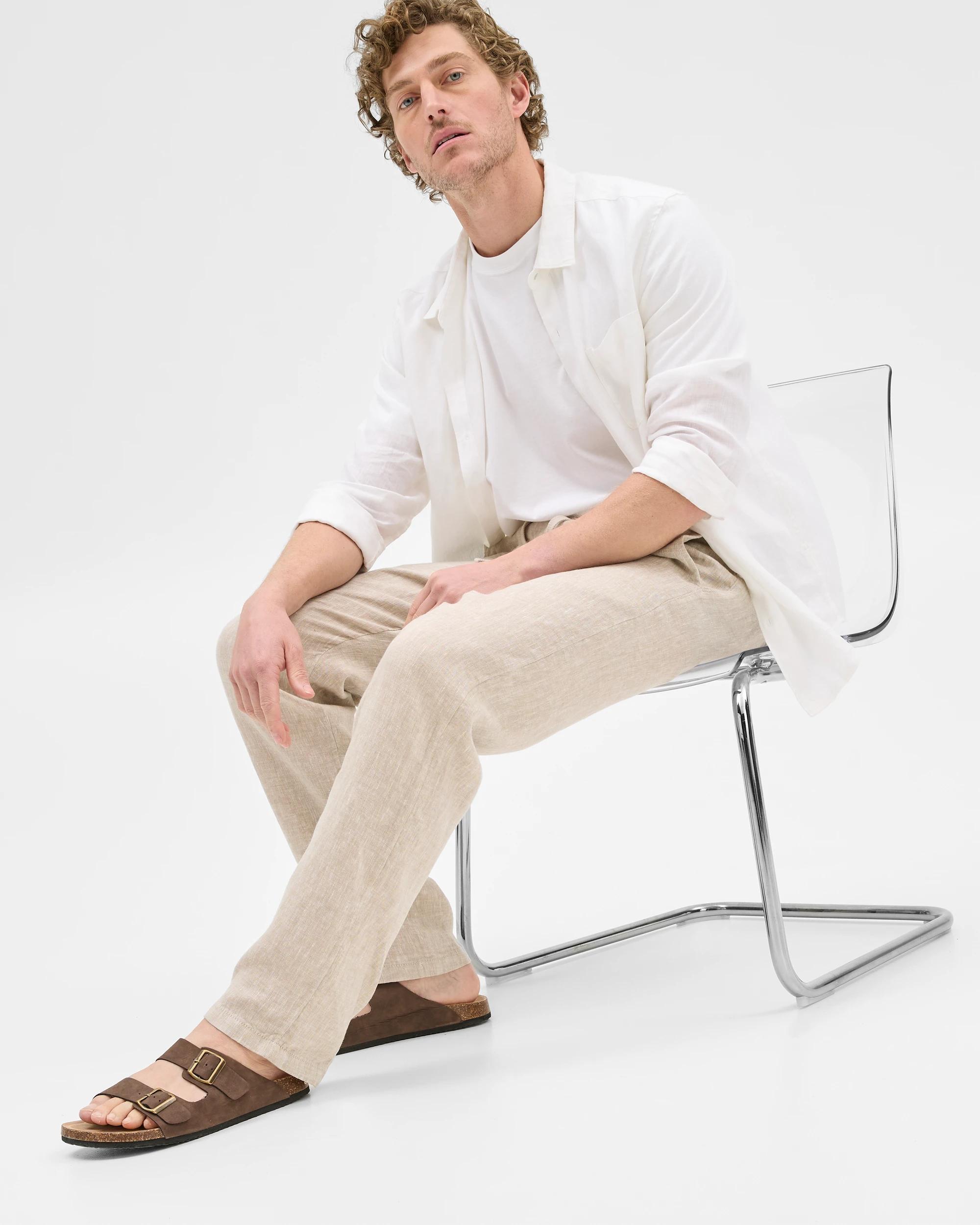 1 Target European Linen Pants STONE, 1 of 7