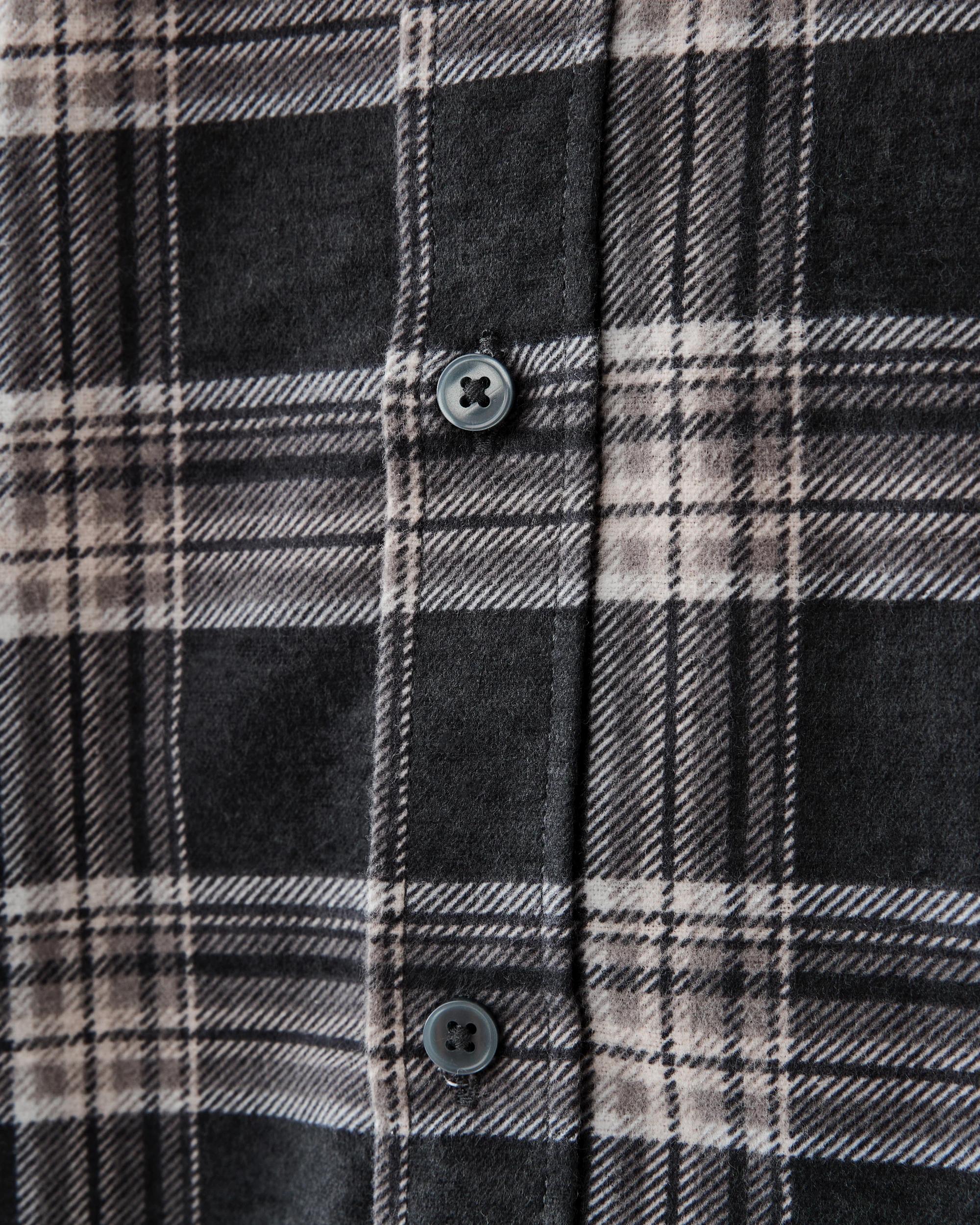 7 Long Sleeve Printed Plaid Shirt Blk Check, 7 of 7