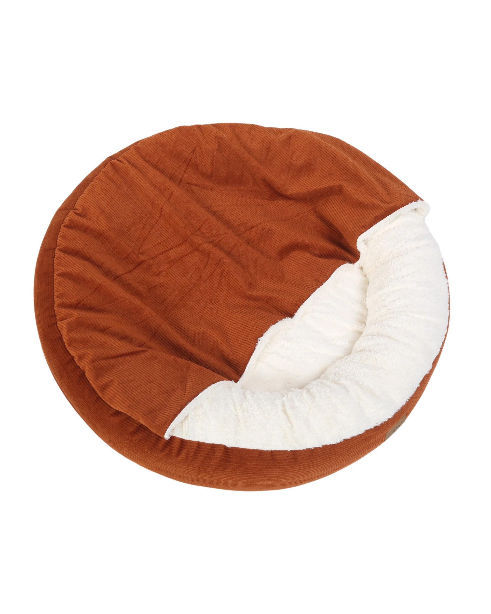 5 Charlie's Snookie Hooded Corduroy Calming Dog Bed Medium - Terracotta, 5 of 9