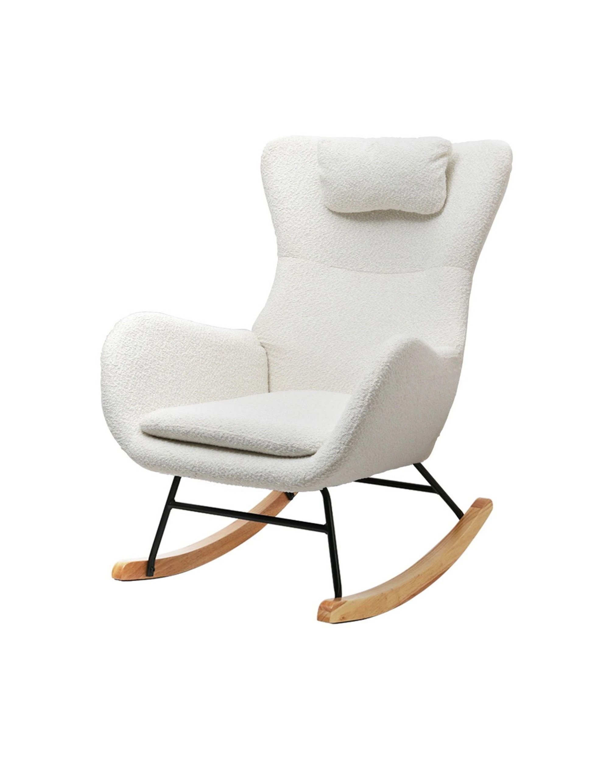 1 Artiss Rocking Chair Armchair Pillow
 - White, 1 of 3