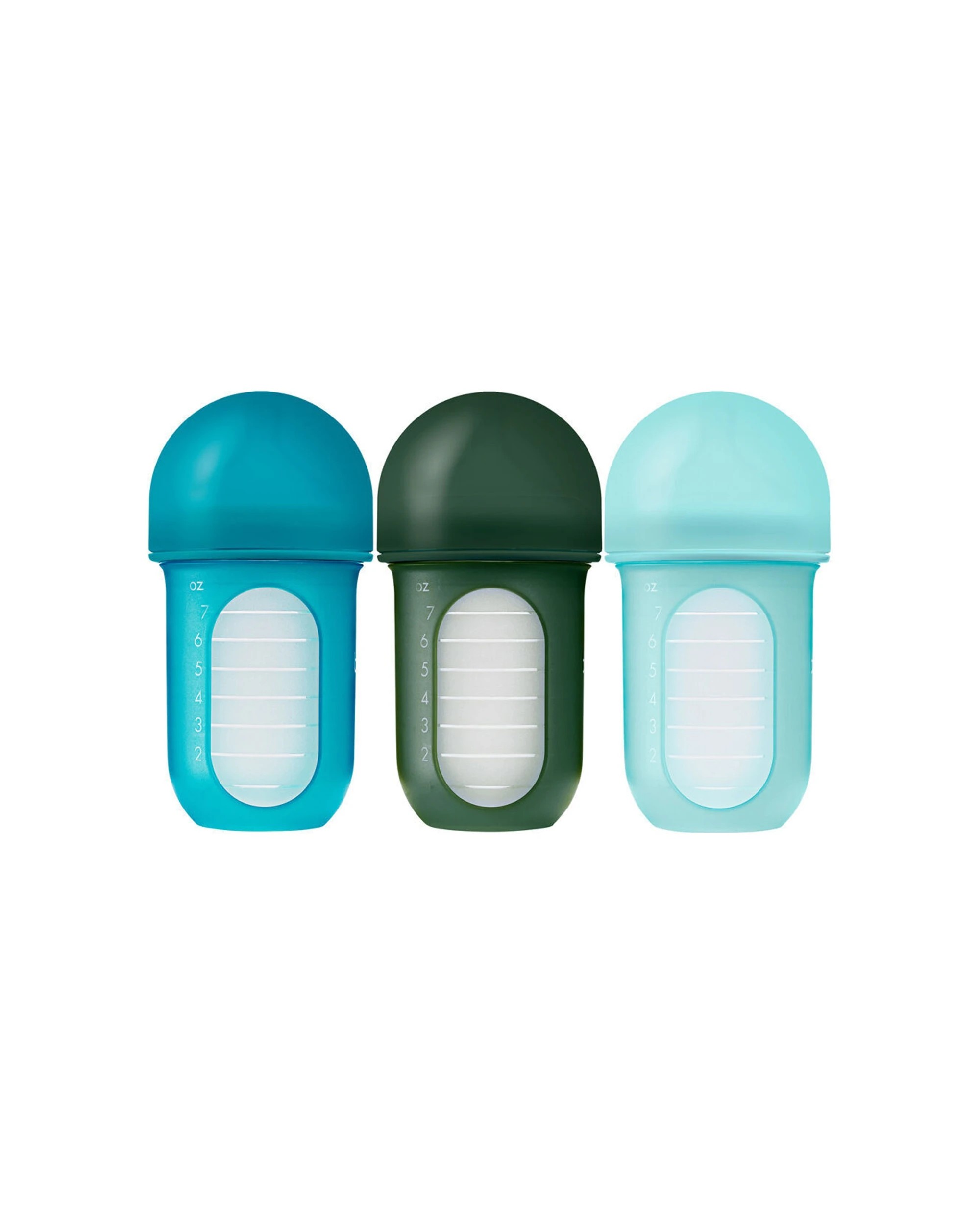 2 Boon 2x 3pc Nursh Collapsible Silicon Baby Bottle Blue 237ml - Multi, 2 of 8