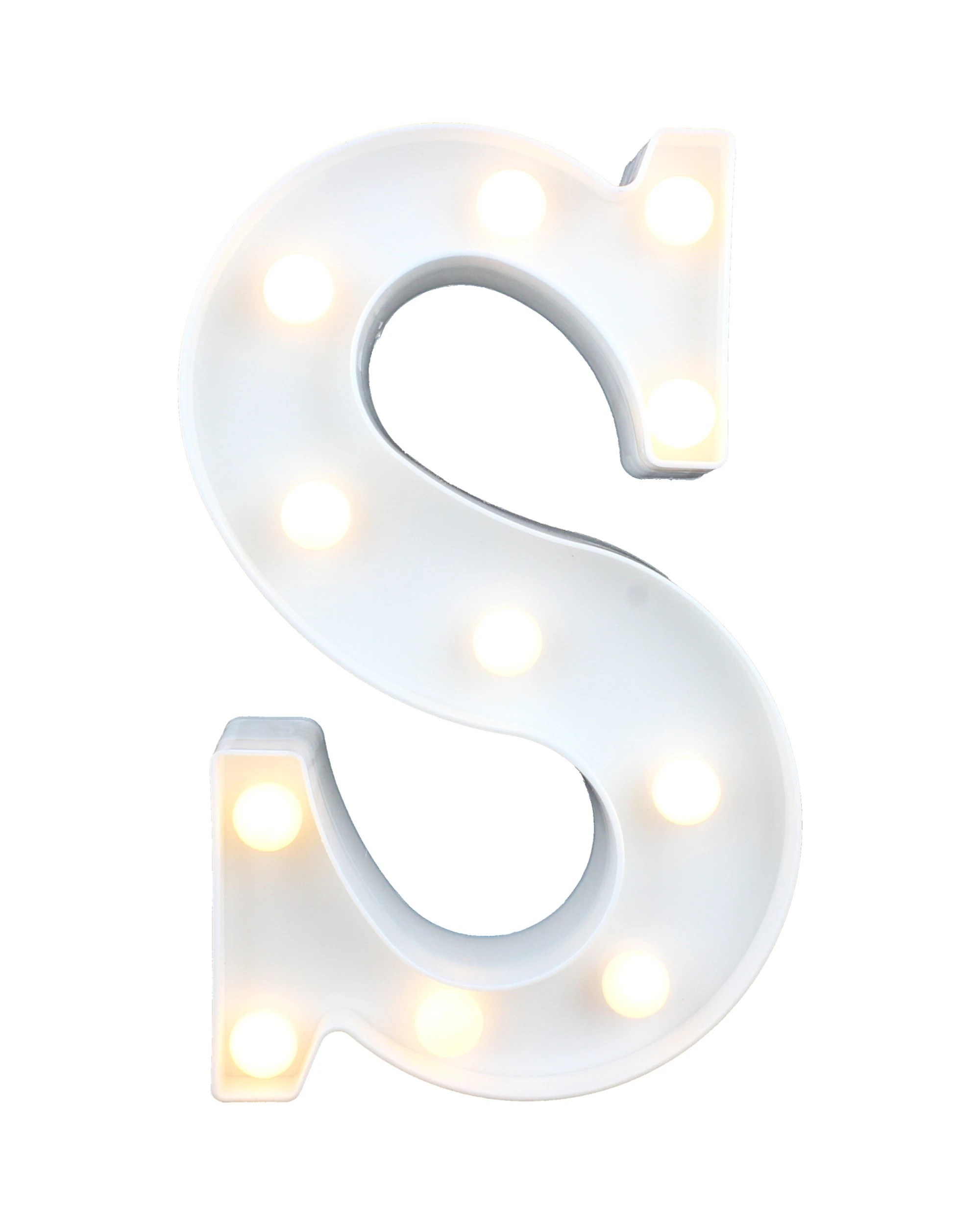 1 Party Maker LED Light Up Letter S White, 1 of 3