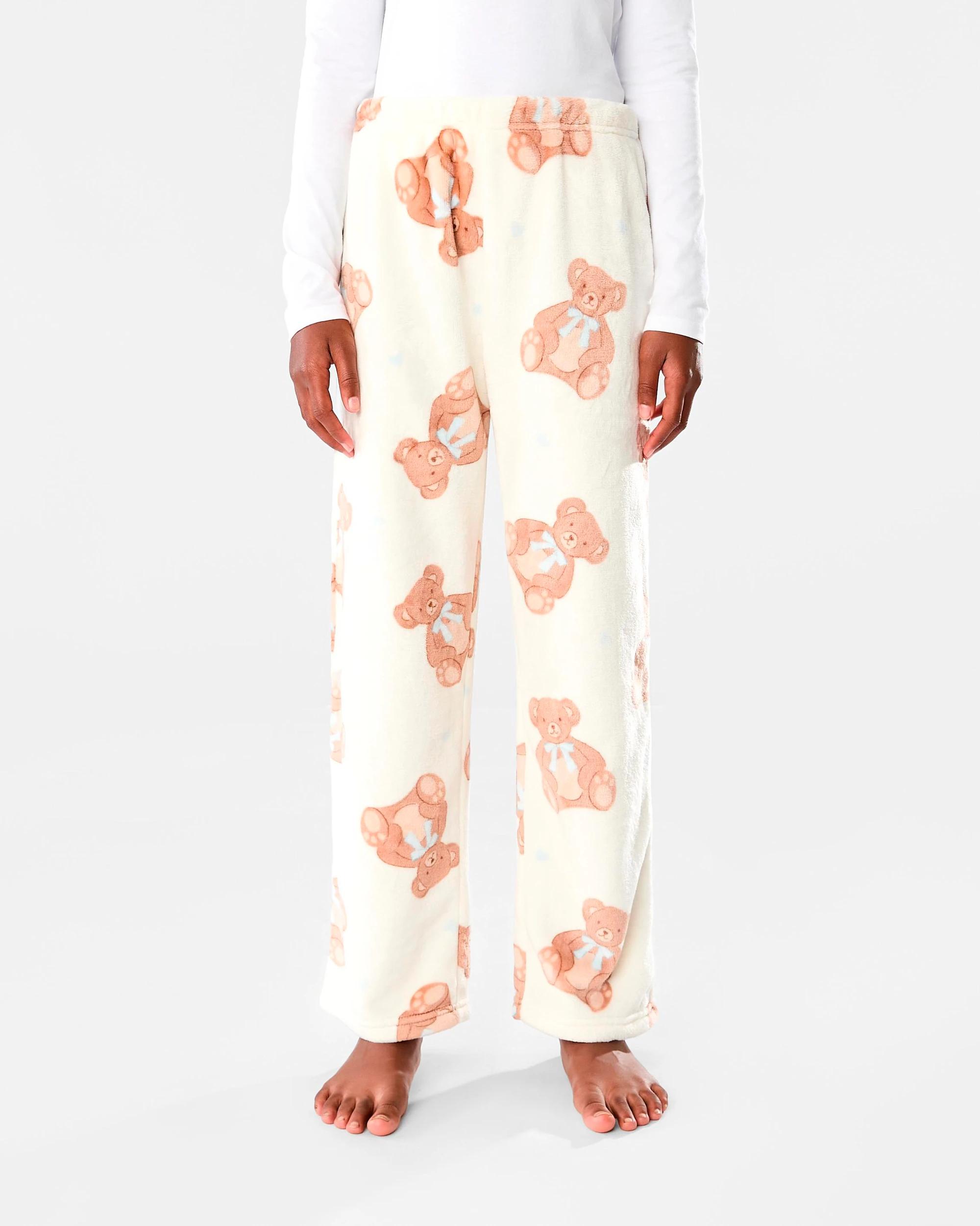 1 Fleece Pants Wht Bears, 1 of 6