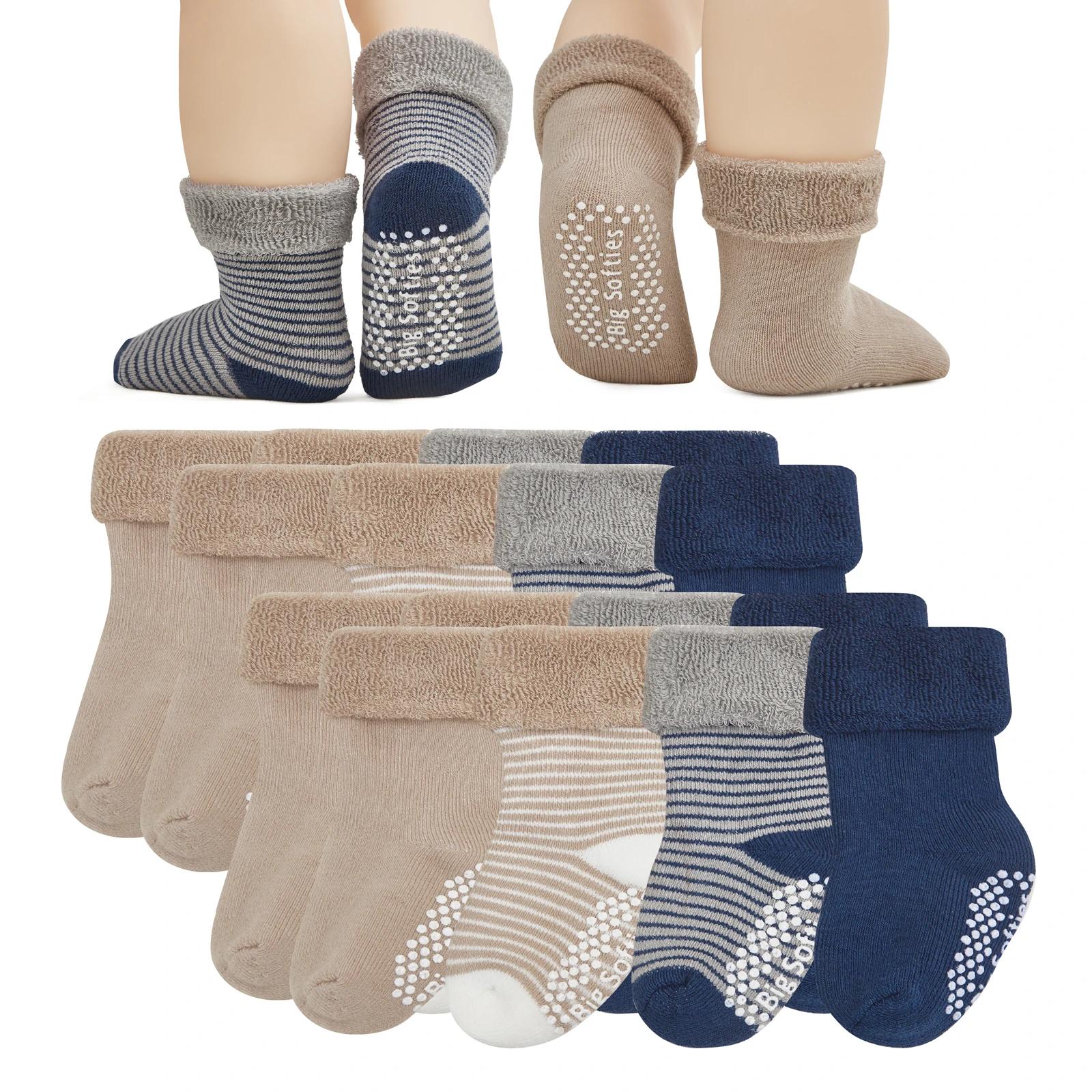 4 Big Softies 8-Pack Anti-Slip Terry Socks Boy 0-6M , 4 of 4
