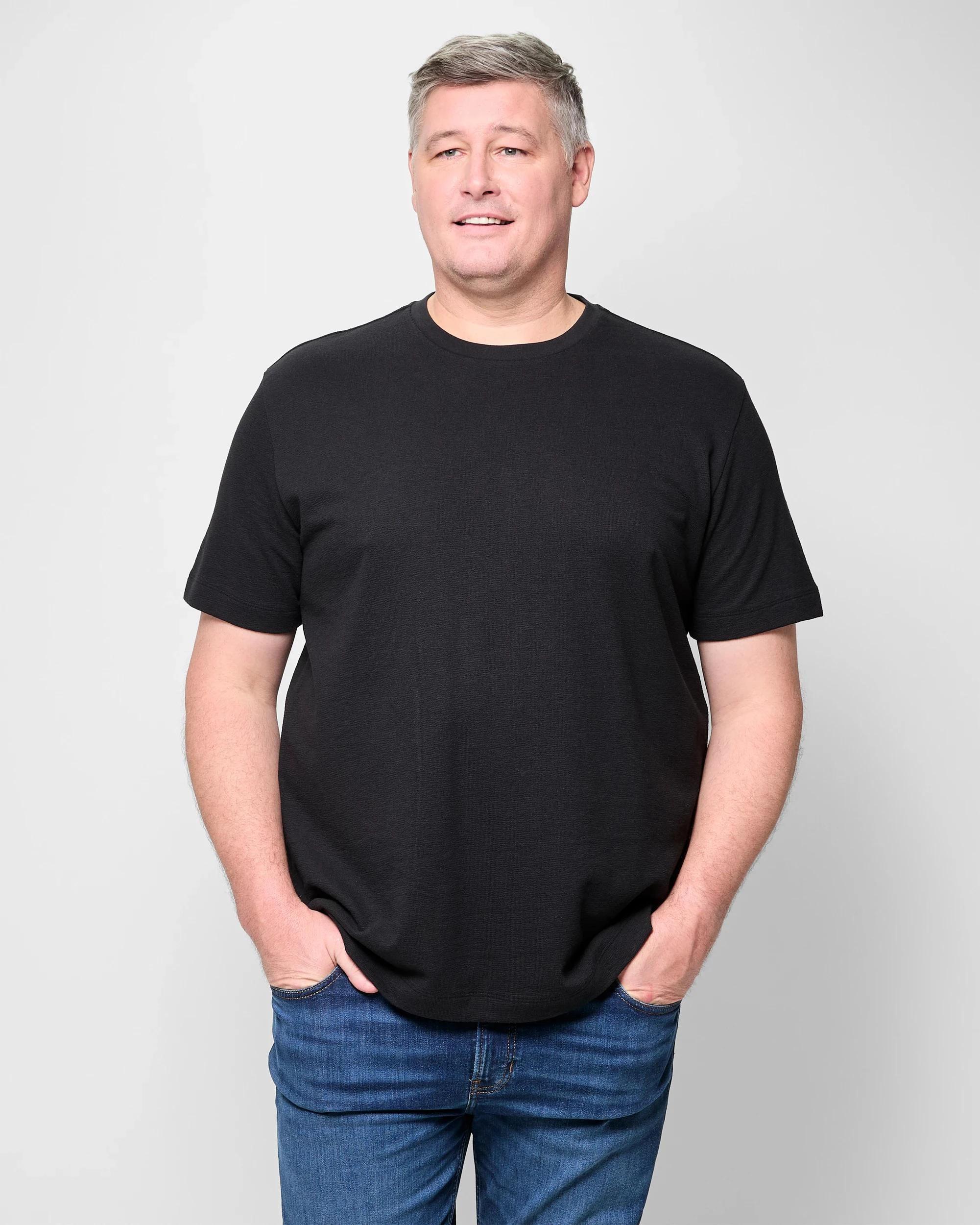 1 Target Plus Size Australian Cotton Blend Textured T-Shirt BLACK, 1 of 5