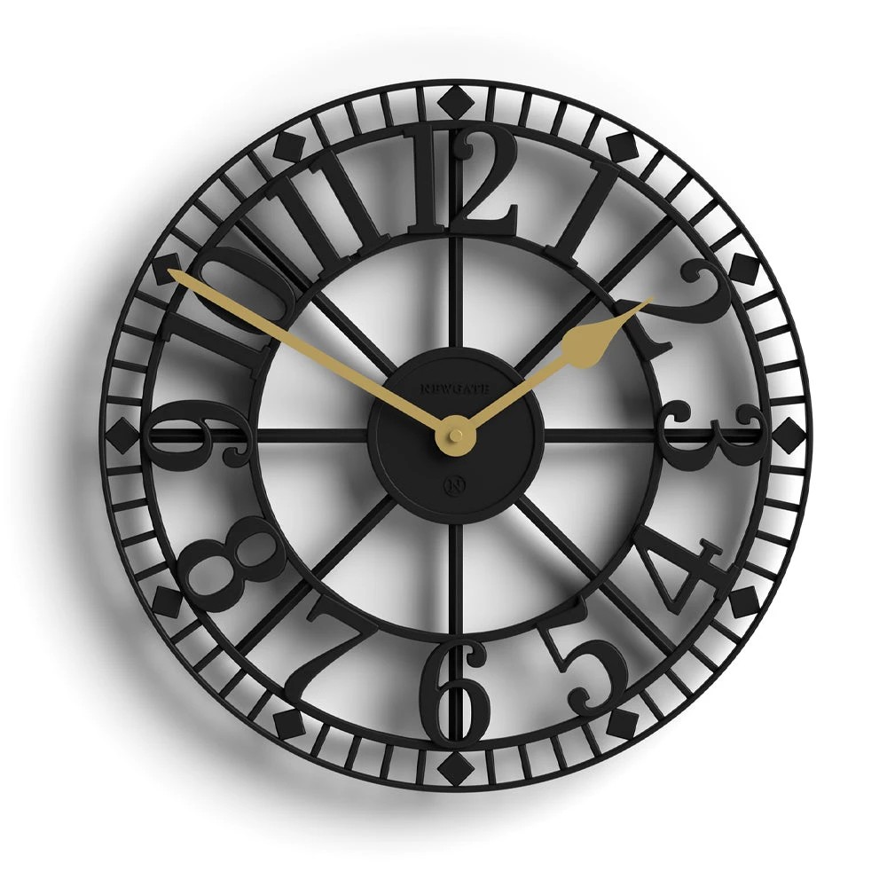 1 Newgate Warehouse Wall Clock - Black, 1 of 4