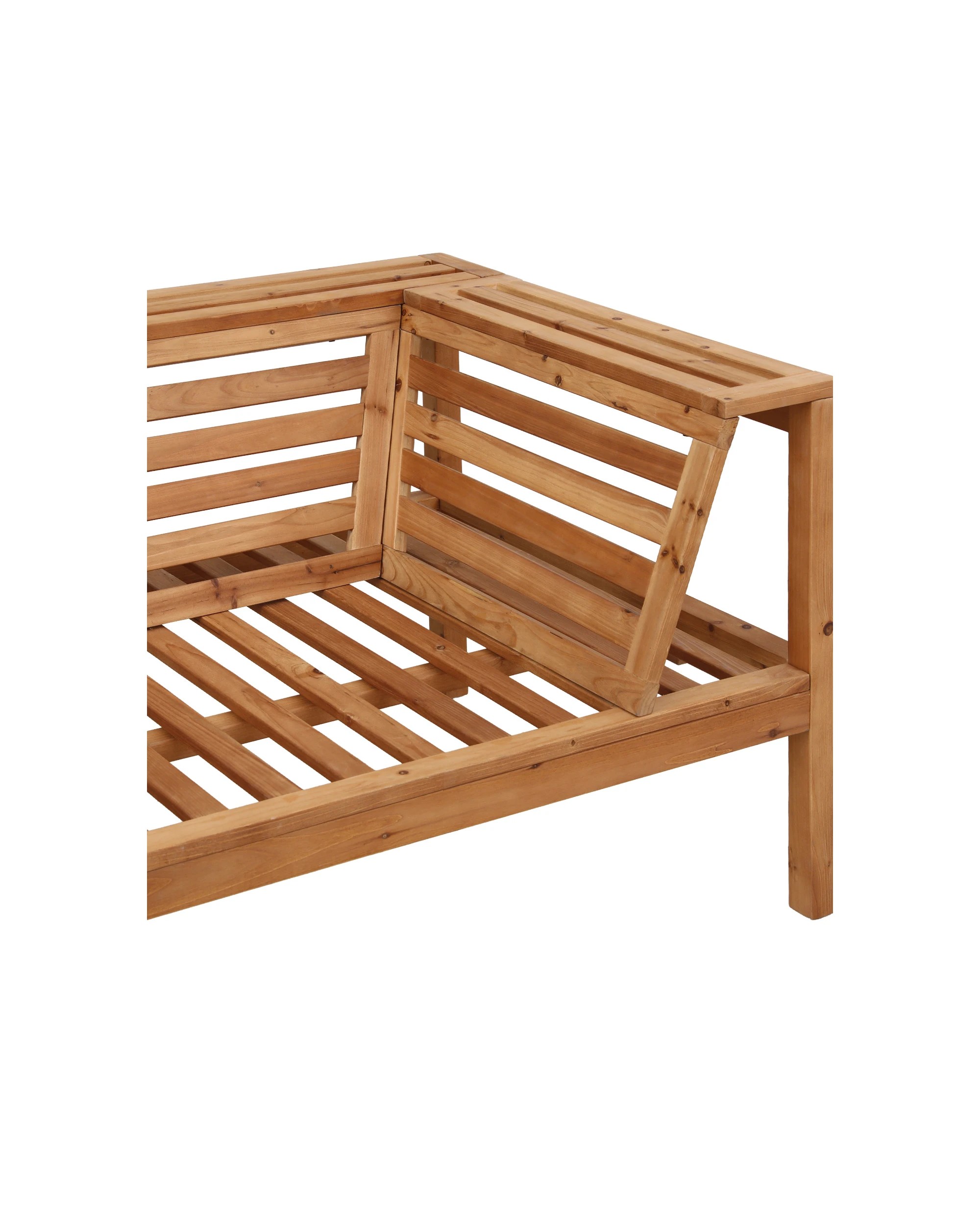 5 Gardeon 4 Pieces Outdoor Sofa Set 5-Seater en Bench with Built-in Side Table - Natural, 5 of 10
