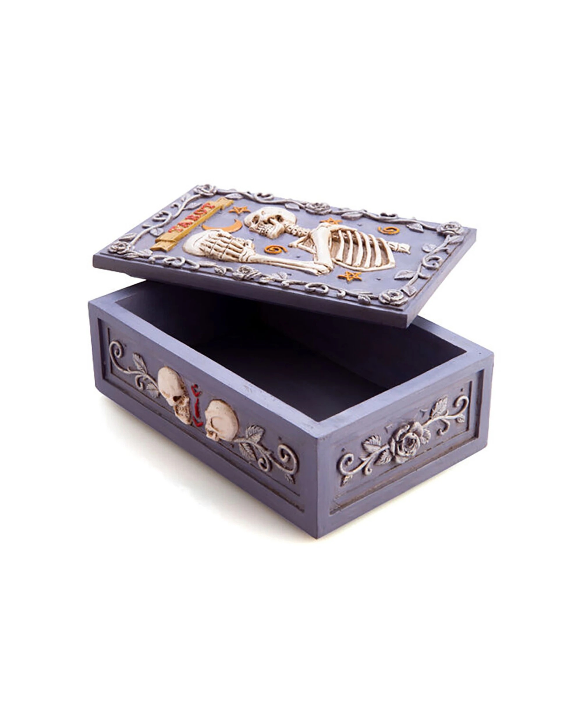 3 Mystical Worlds Tarot Box Skeleton Jewellery Trinket Storage - Purple, 3 of 5