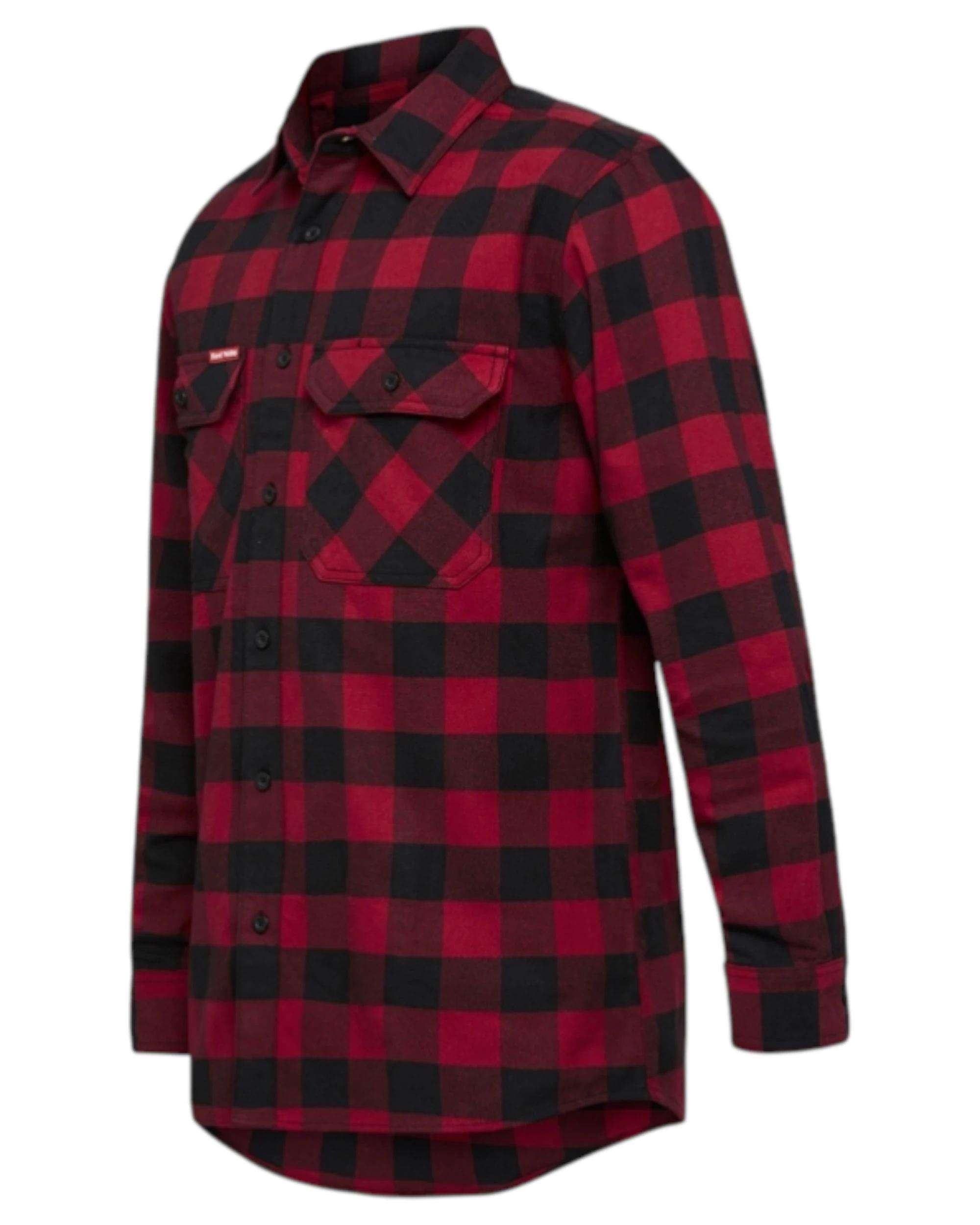 1 Hard Yakka Mens Foundation New Check Flannel Shirt Red RED CHECK, 1 of 6