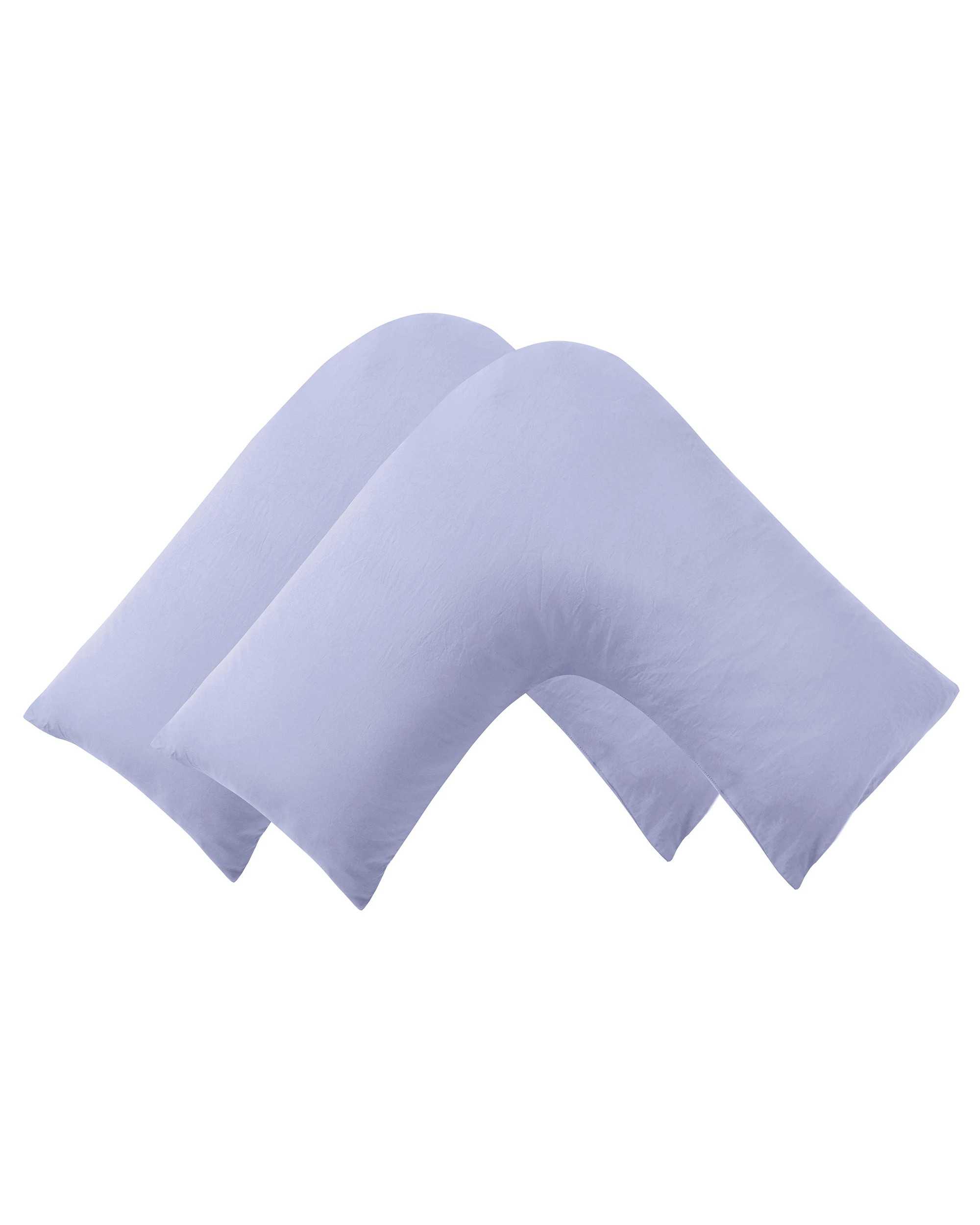 2 Dreamaker Superfine Washed Microfibre V-Shape Pillowcase Twin Pack - Lilac, 2 of 4