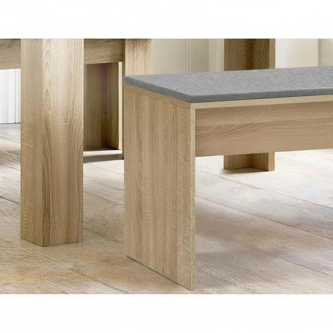 4 Artiss Dining Bench Upholstery Seat Stool Chair Cushion Furniture Oak - Multi, 4 of 6