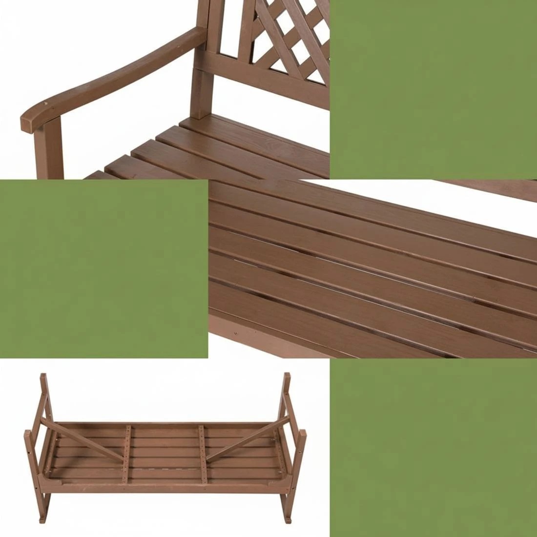 4 Gardeon Outdoor Garden Bench Wooden Chair 3 Seat Patio Furniture Lounge - Natural, 4 of 6