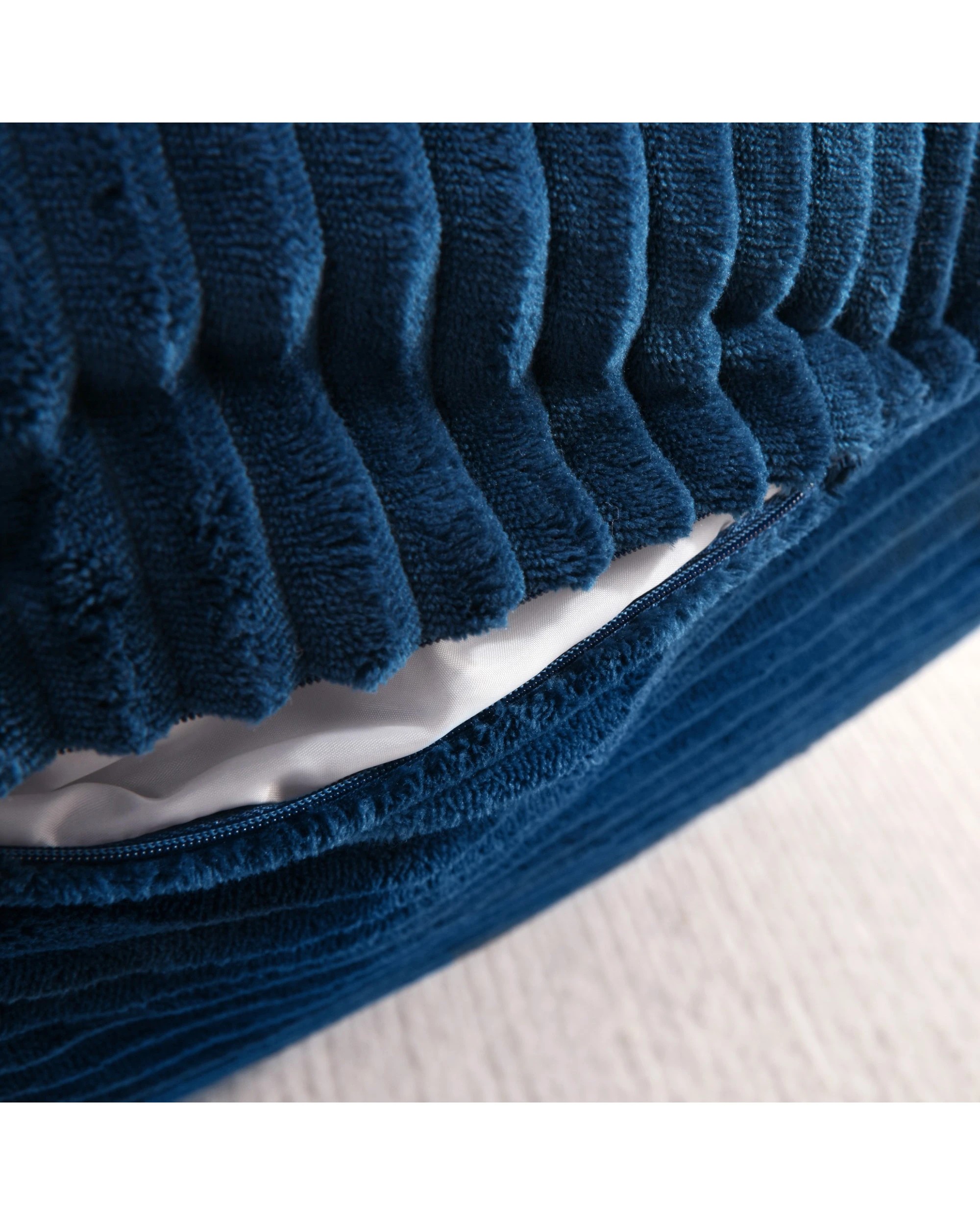 8 Cadence & Co. Wilde Ribbed Luxe Fleece Double Sofa Bean Bag Lounge Cover - Teal, 8 of 9