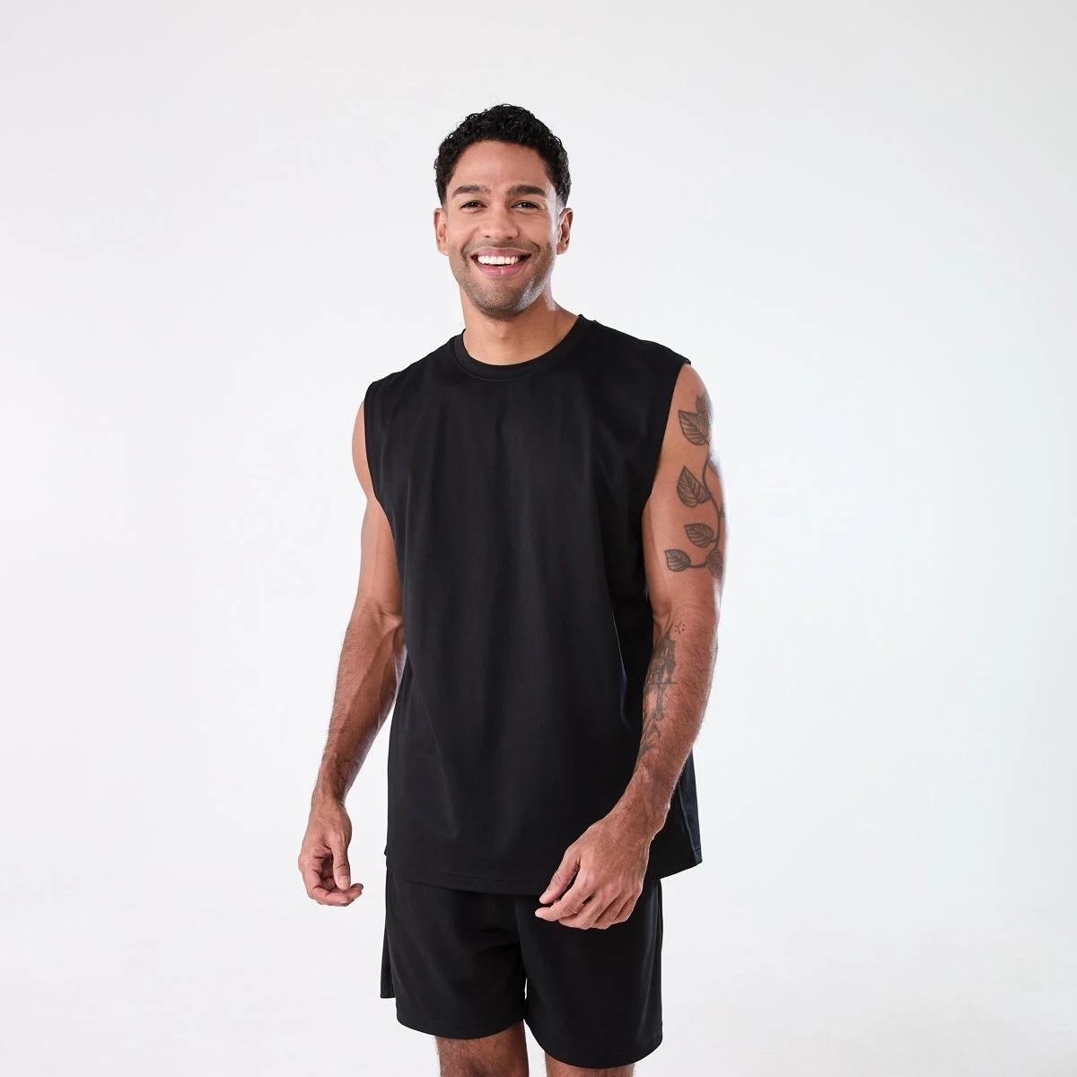 1 Active Mens Training Oversized Muscle BLACK, 1 of 5
