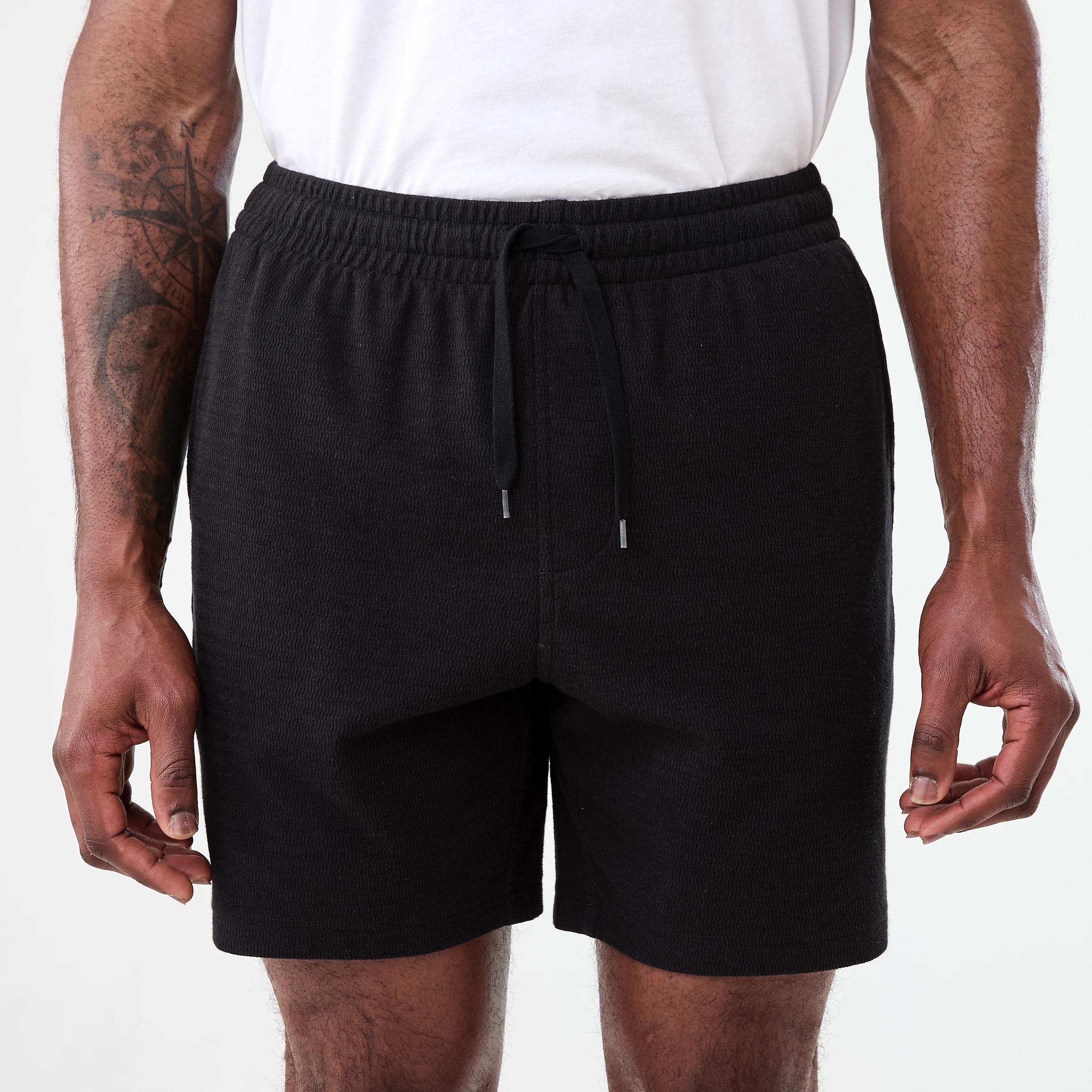 1 Washed Textured Shorts Black, 1 of 6