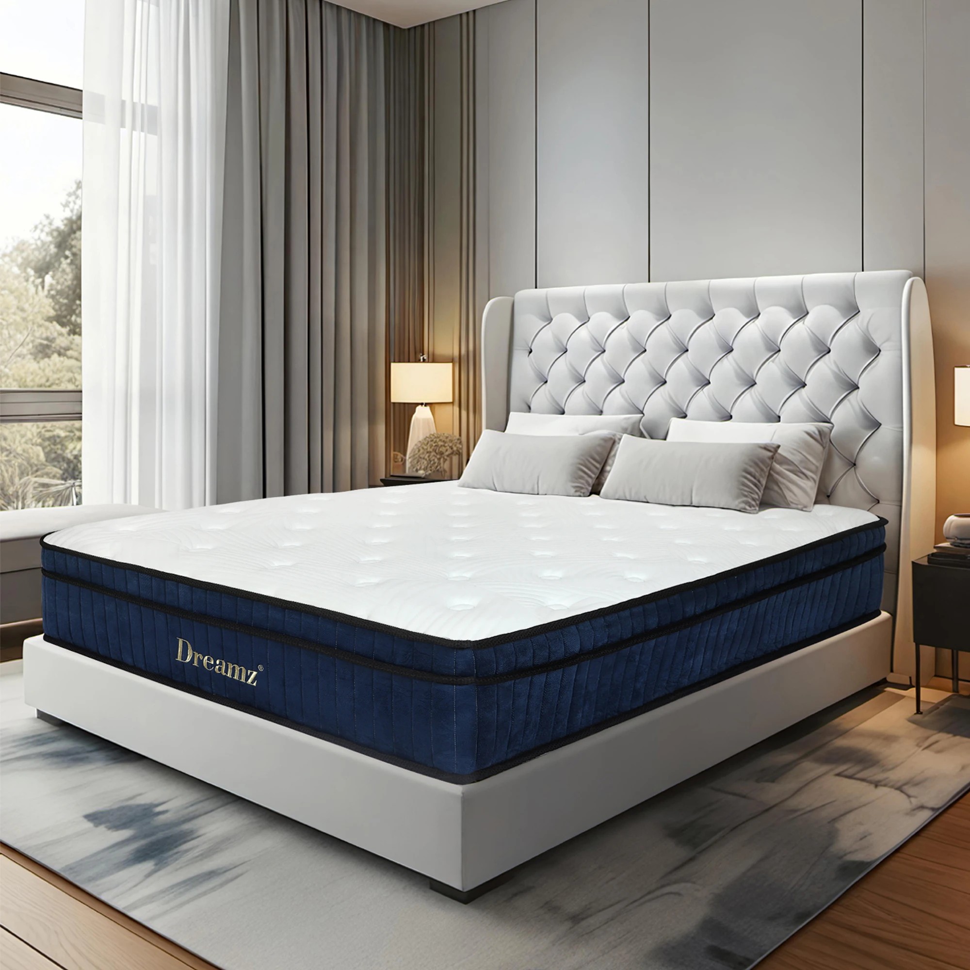 8 Dreamz Spring Mattress 7 Zone Bed Pocket Medium Firm Memory Foam 34cm Double, 8 of 9