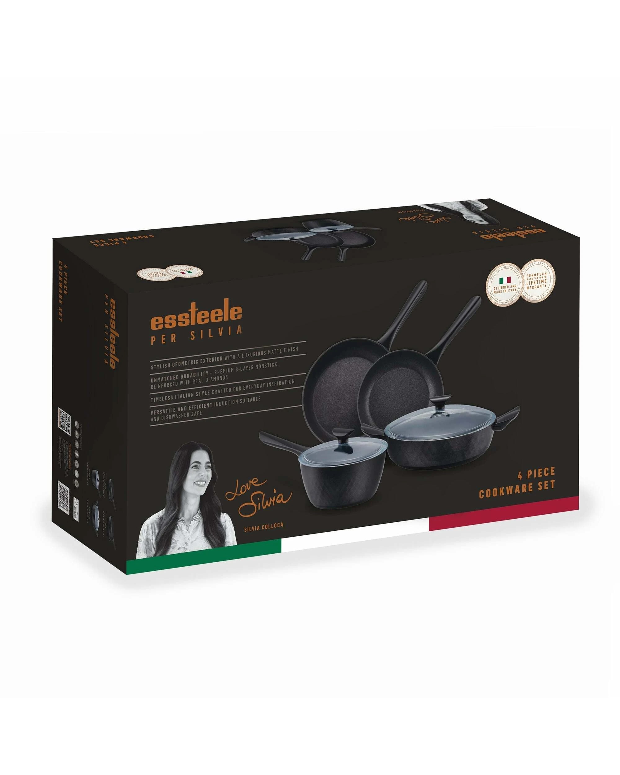 2 Essteele Per Silvia Nonstick Induction 4 Piece Cookware Set - Black, 2 of 2