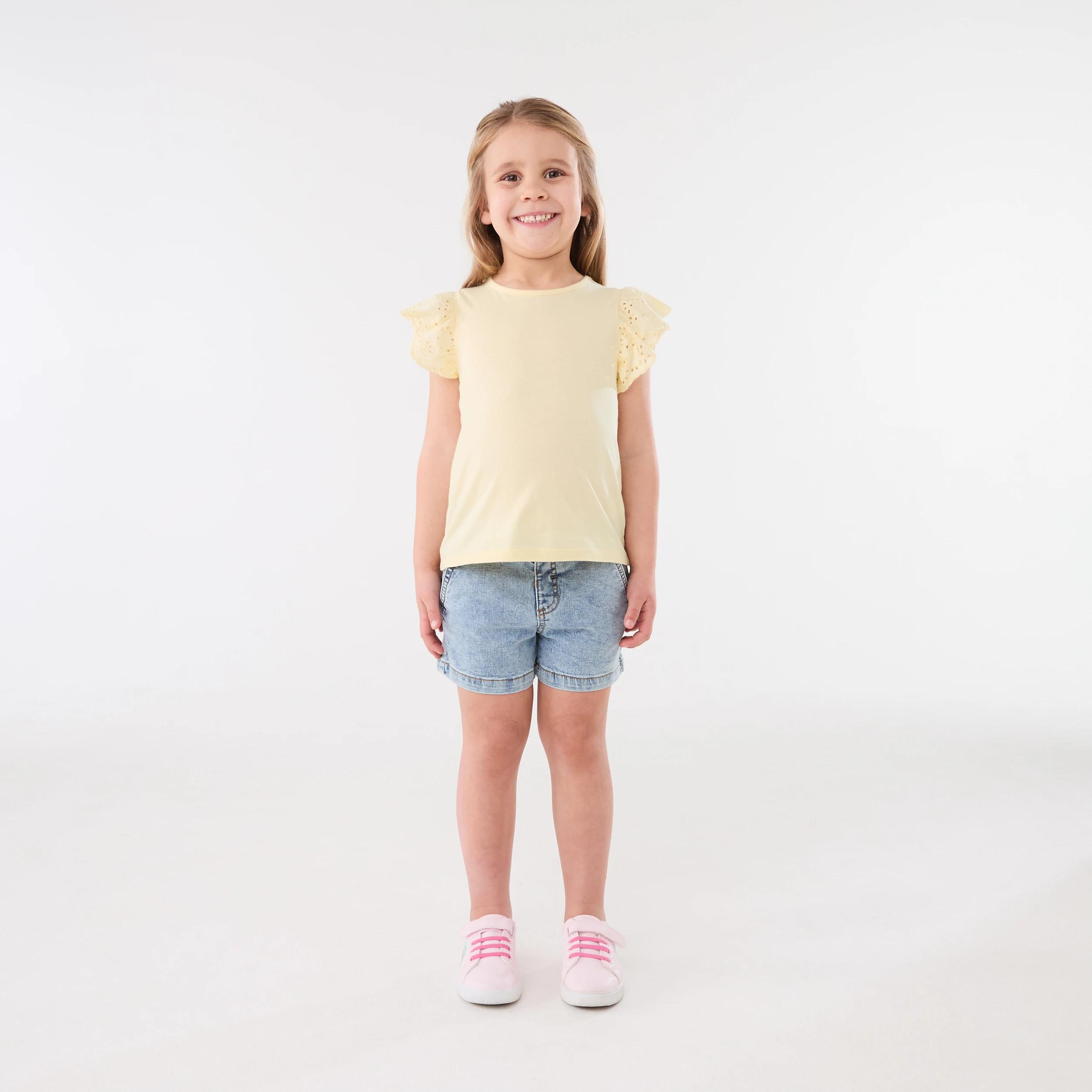 5 Broderie Frill Sleeve T-shirt Ylw Butter, 5 of 6
