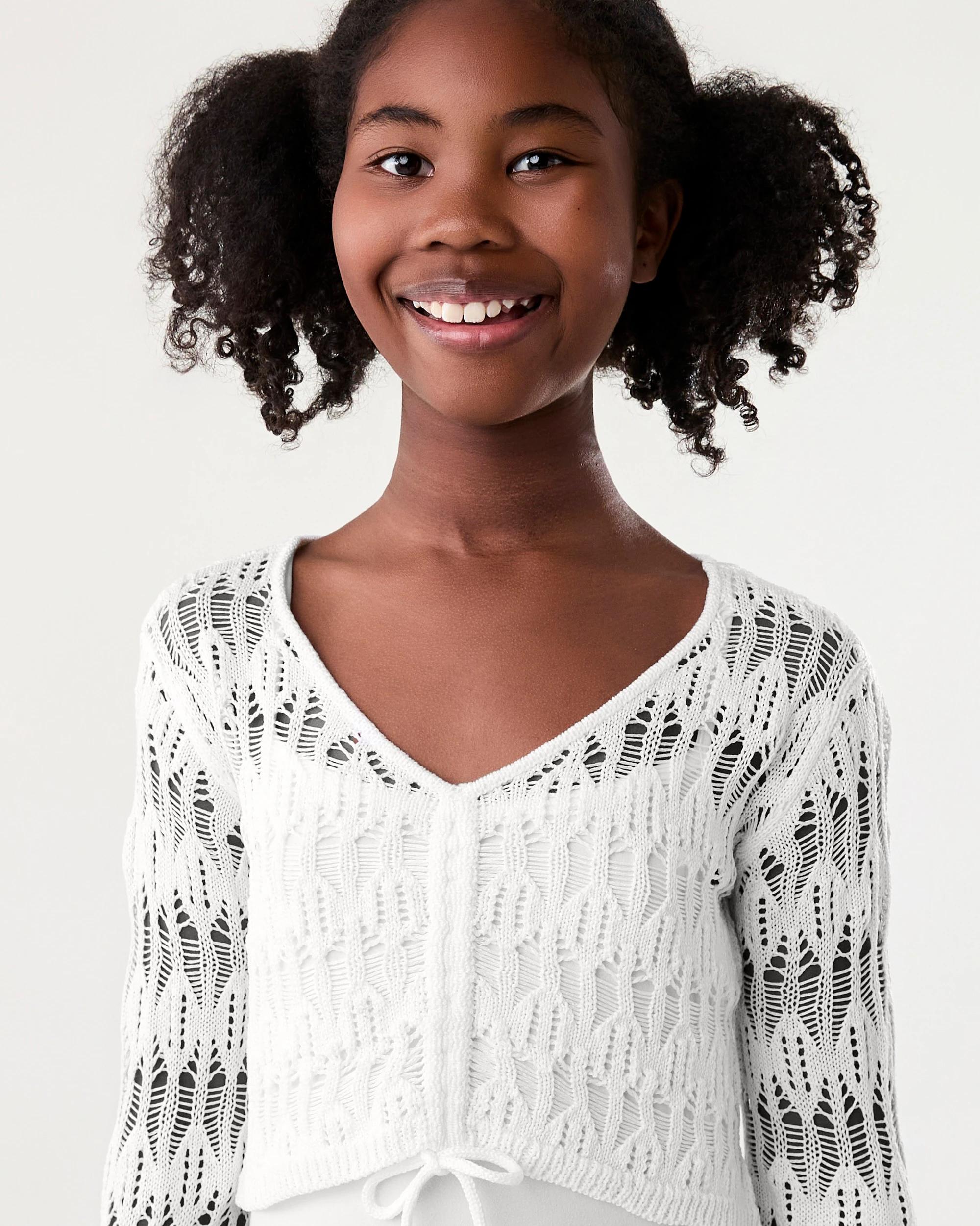 3 Lightweight Crochet Knit Singlet and Knit Top Set Snw White, 3 of 7