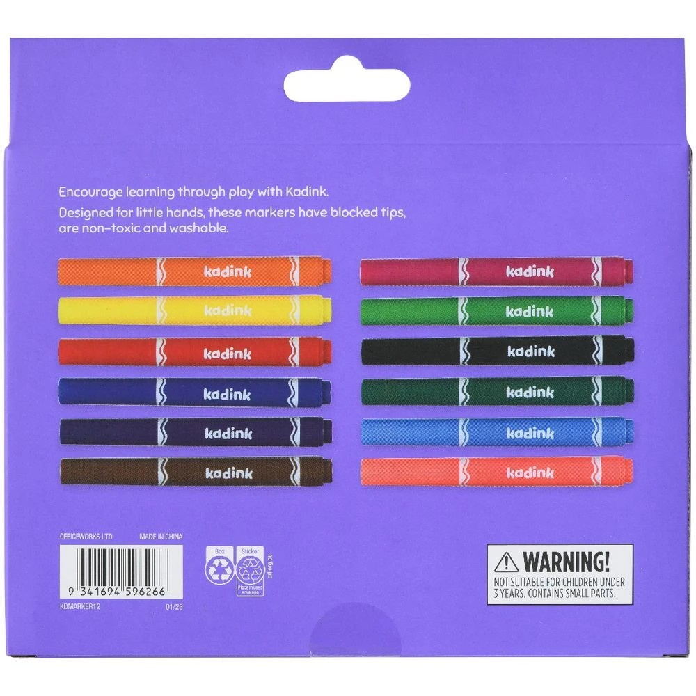2 Kadink Large Washable Colour Markers 12 Pack, 2 of 4