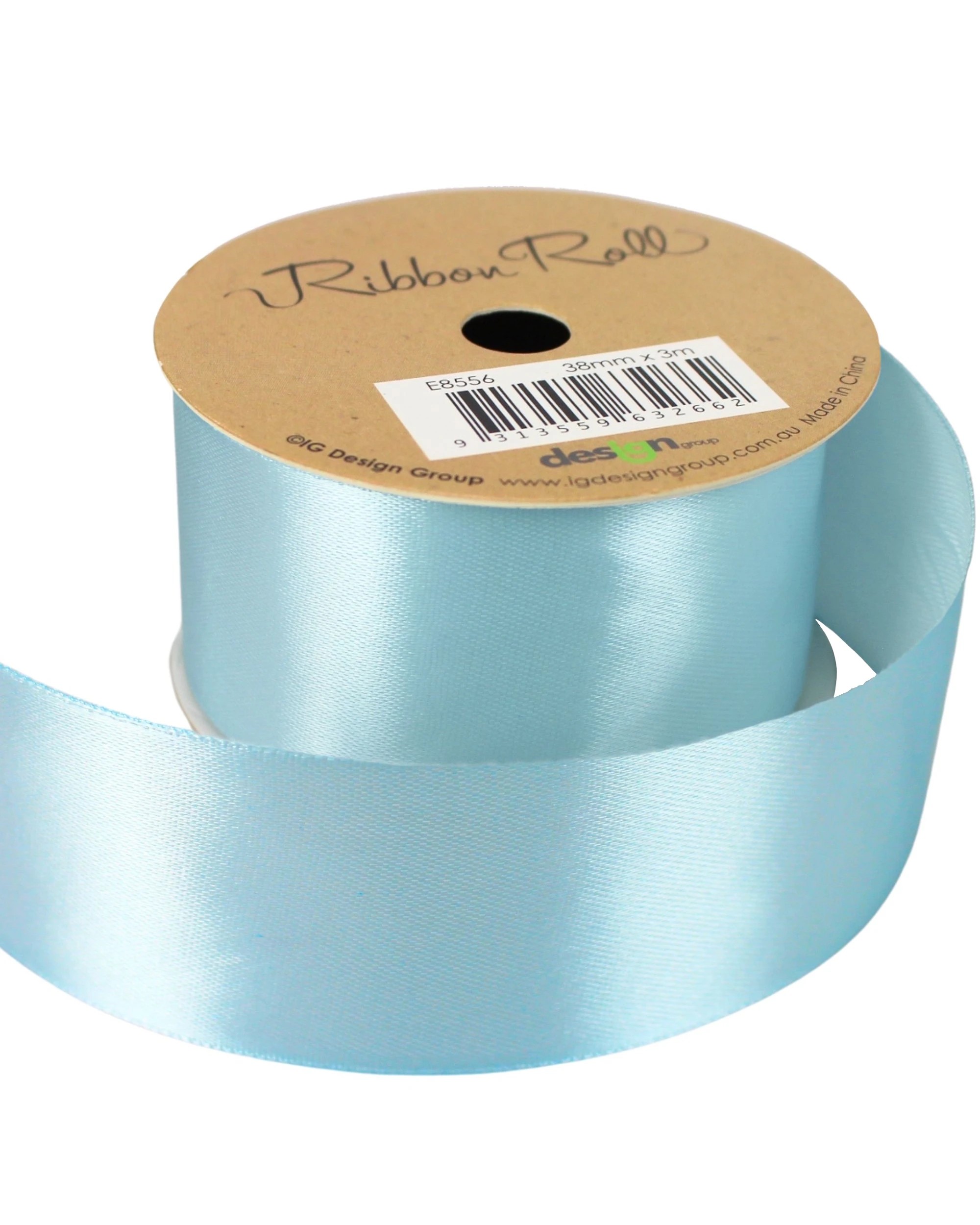 1 Artwrap Light Satin Ribbon Roll 38mm x 3m - Blue, 1 of 2