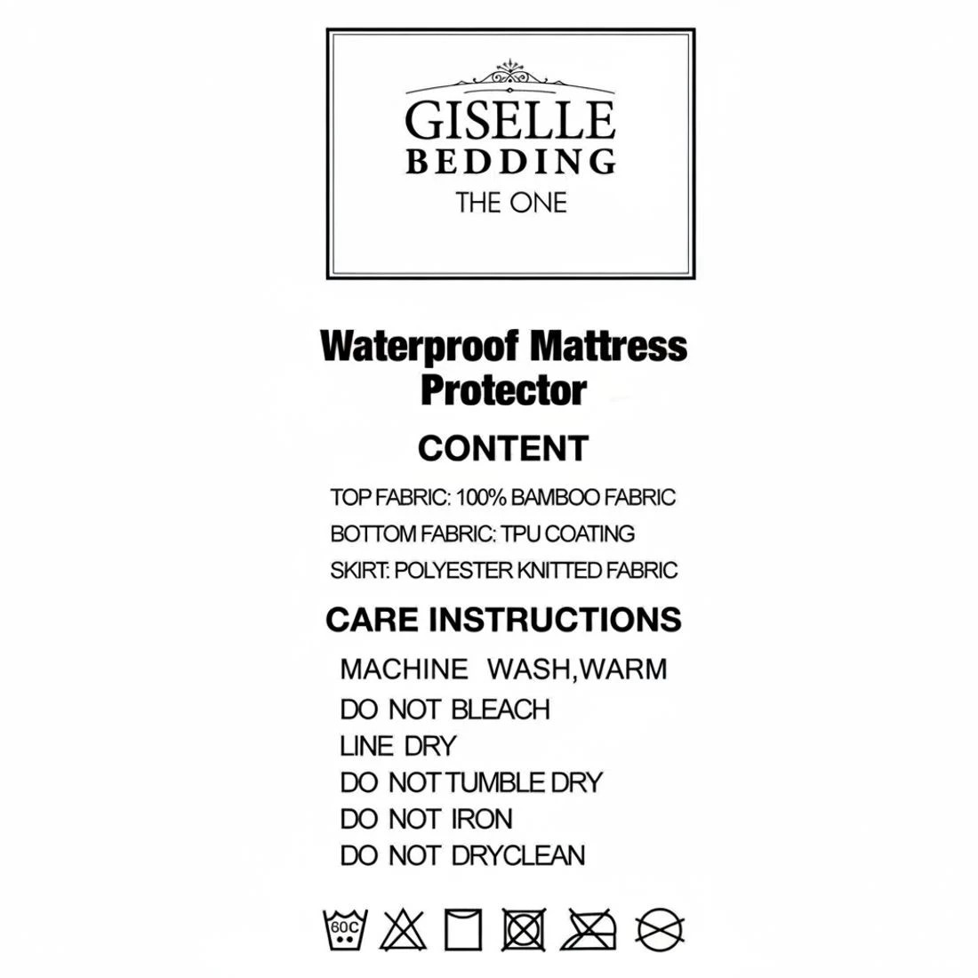 7 Giselle Bedding 40cm Bamboo Mattress Protector Breathable Design King - King Bed - White, 7 of 8