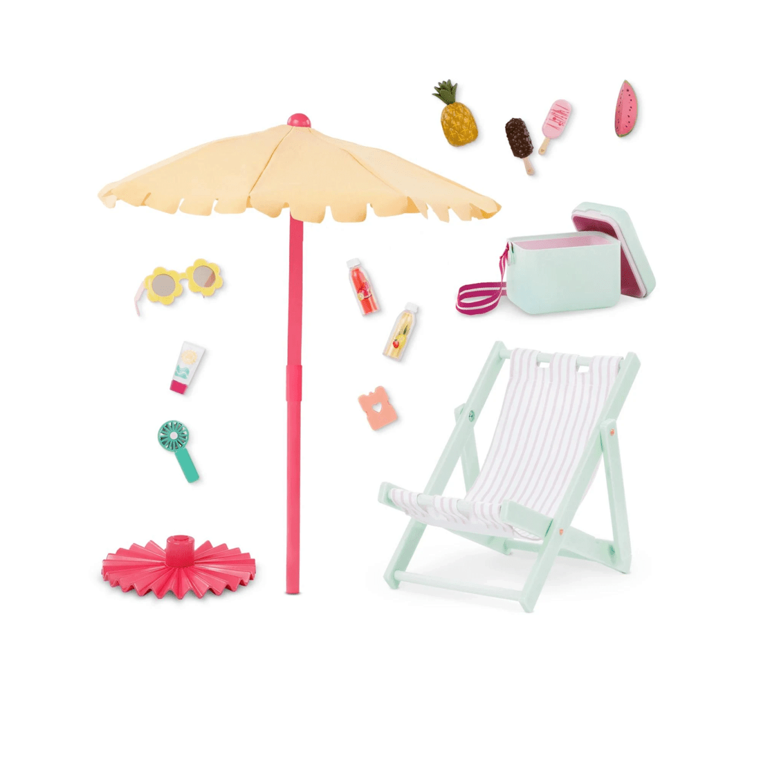1 Our Generation Sunny & Cool Patio Set 18-inch Doll Outdoor Furniture & Accessories - Multi, 1 of 6