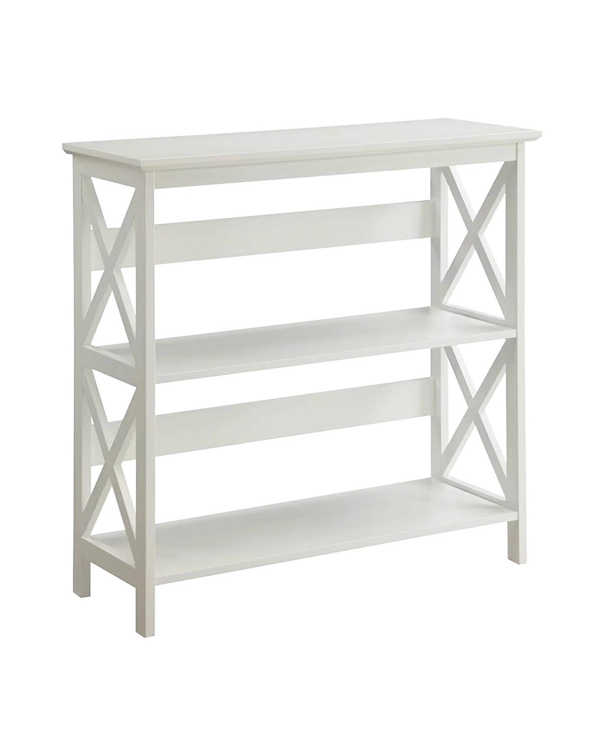 1 Sarantino Lucas 3-tier Bookshelf Display Rack In White, 1 of 10
