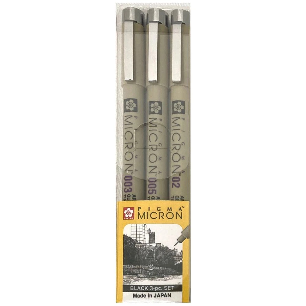 1 Sakura Pigma Micron Pen Assorted Black 3 Pack, 1 of 1