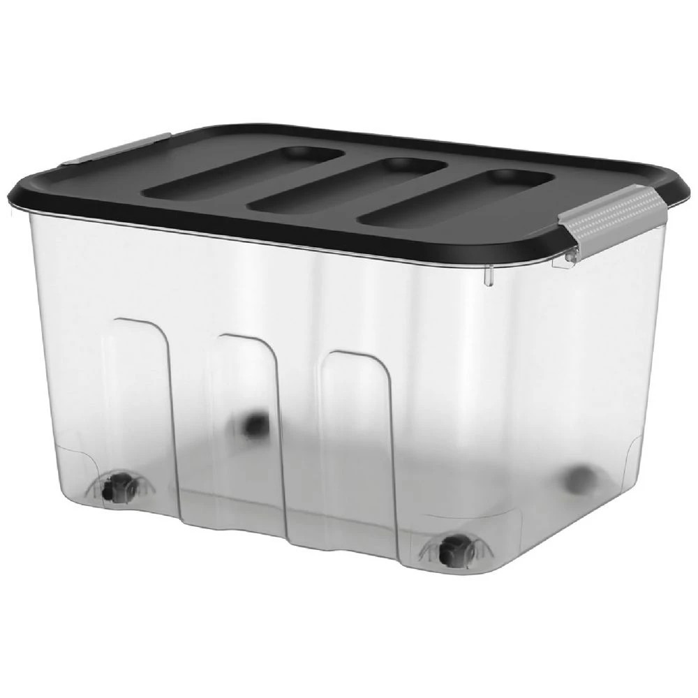 1 J.Burrows 32L Modular Storage Container Clear/Grey, 1 of 5