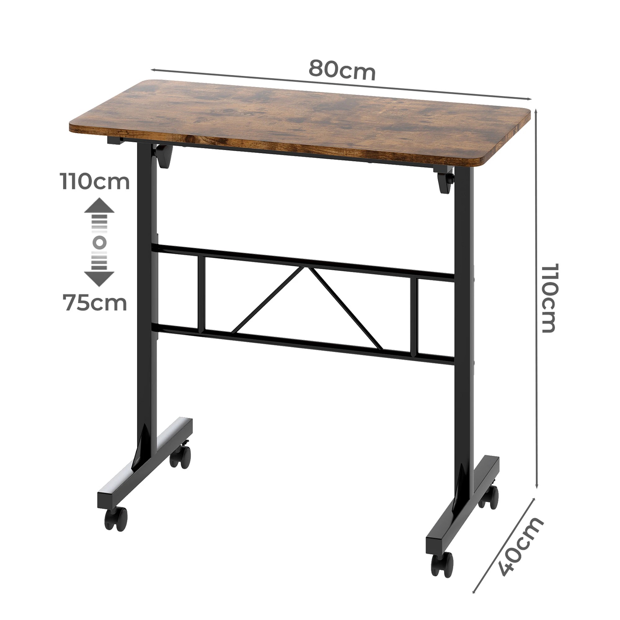 3 Levede Adjustable Height Standing Desk - Brown, 3 of 9