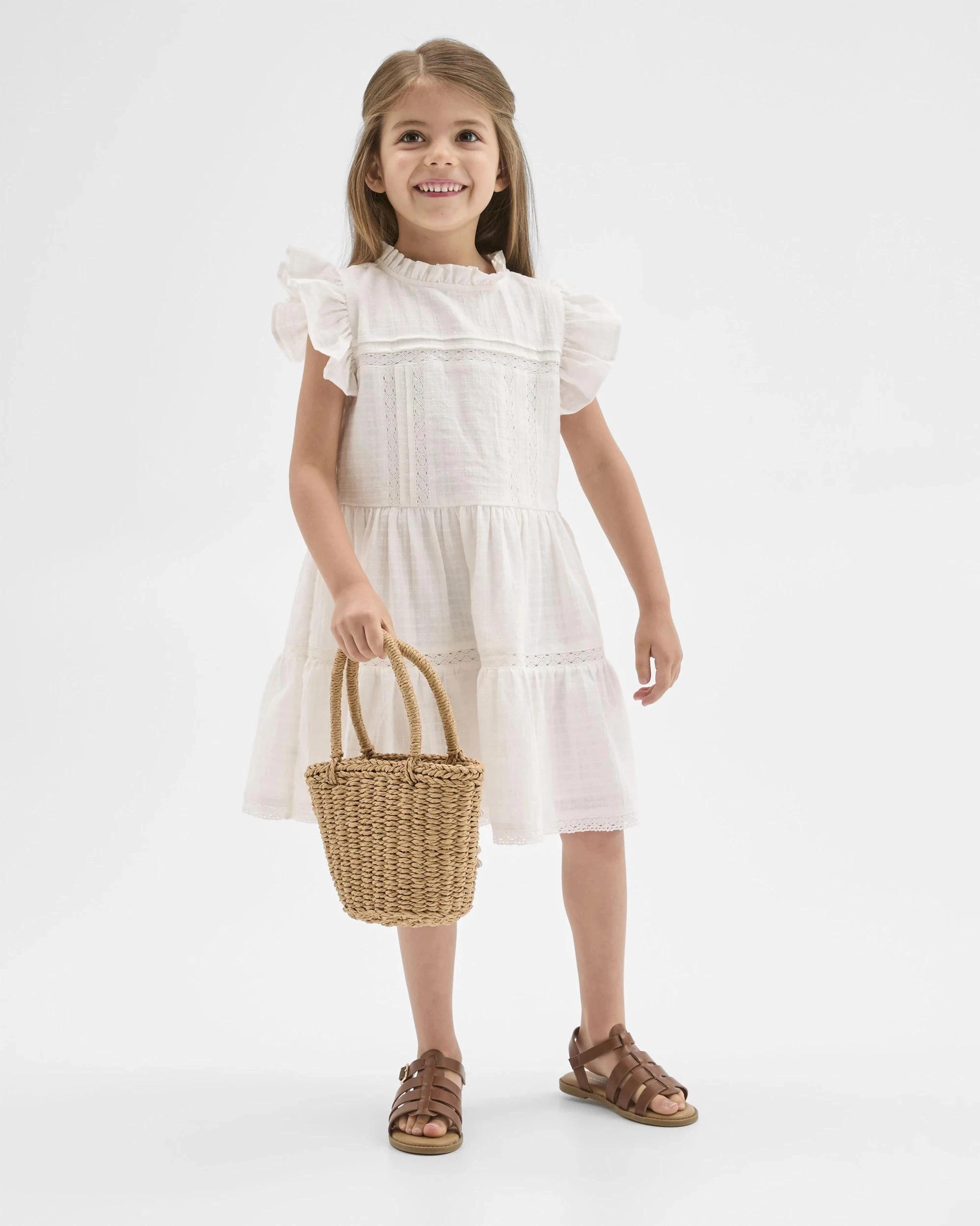 2 Target Kids Australian Cotton Boho Dress WHITE, 2 of 8