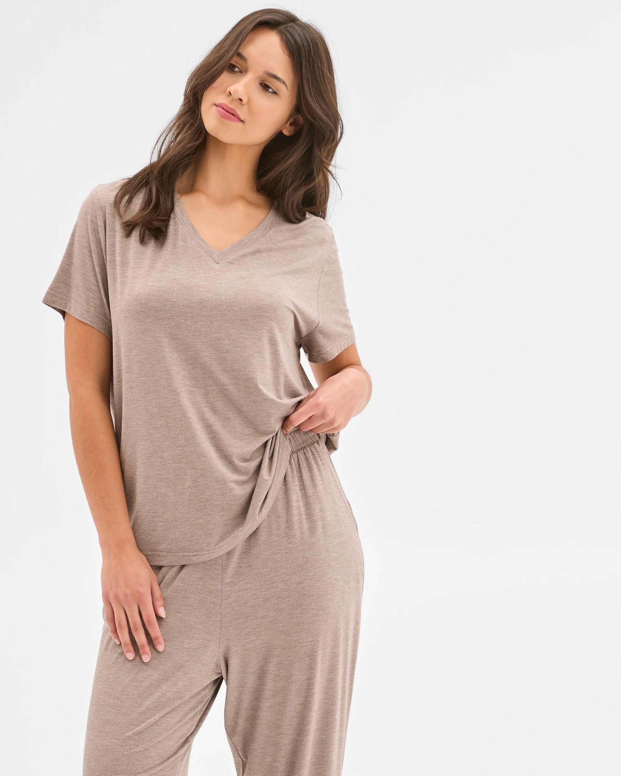 6 Target Woman Soft Comfort Bamboo V-Neck Sleep T-Shirt MUSHROOM, 6 of 6