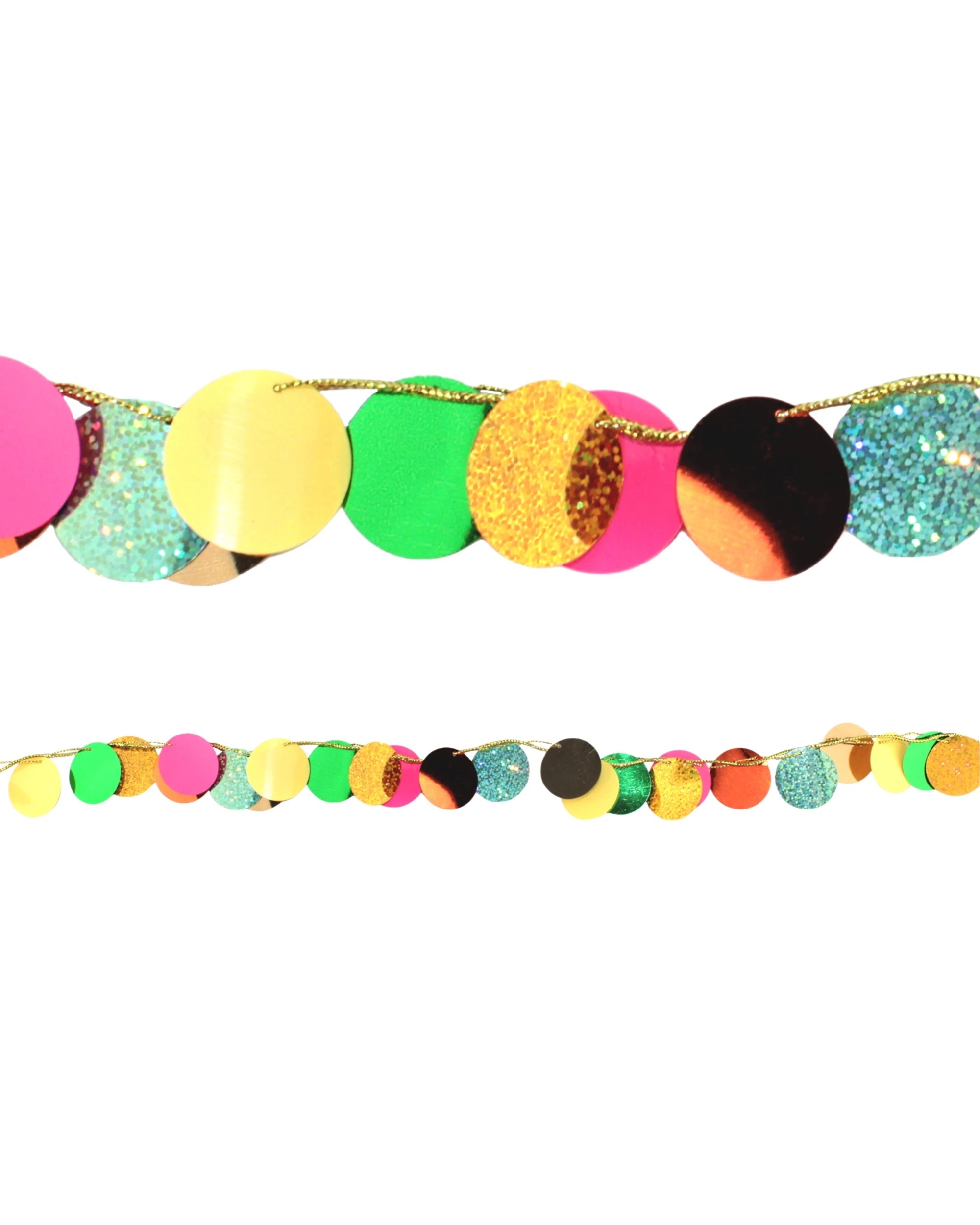 1 Party Maker Tropical Summer Prismatic Circle Garland Banner 2m - Assorted, 1 of 3