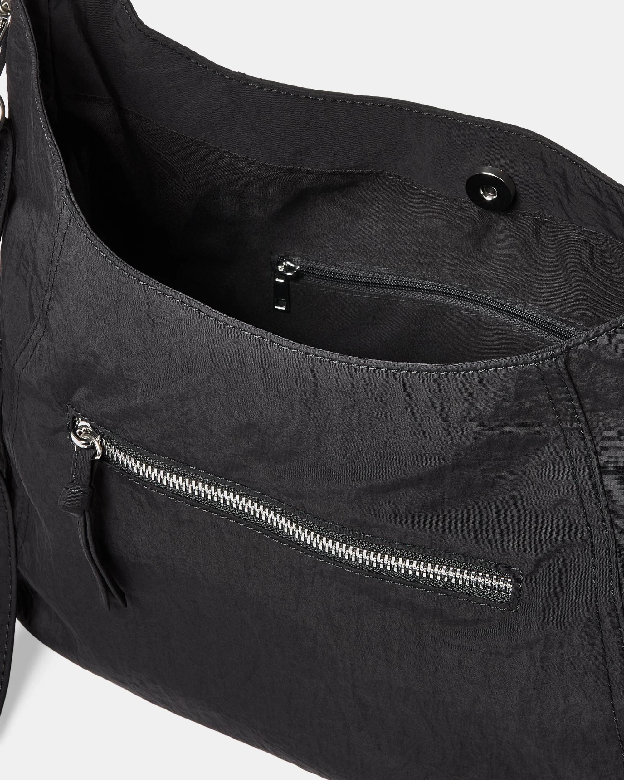 4 Boho Nylon Crossbody Bag Black, 4 of 6