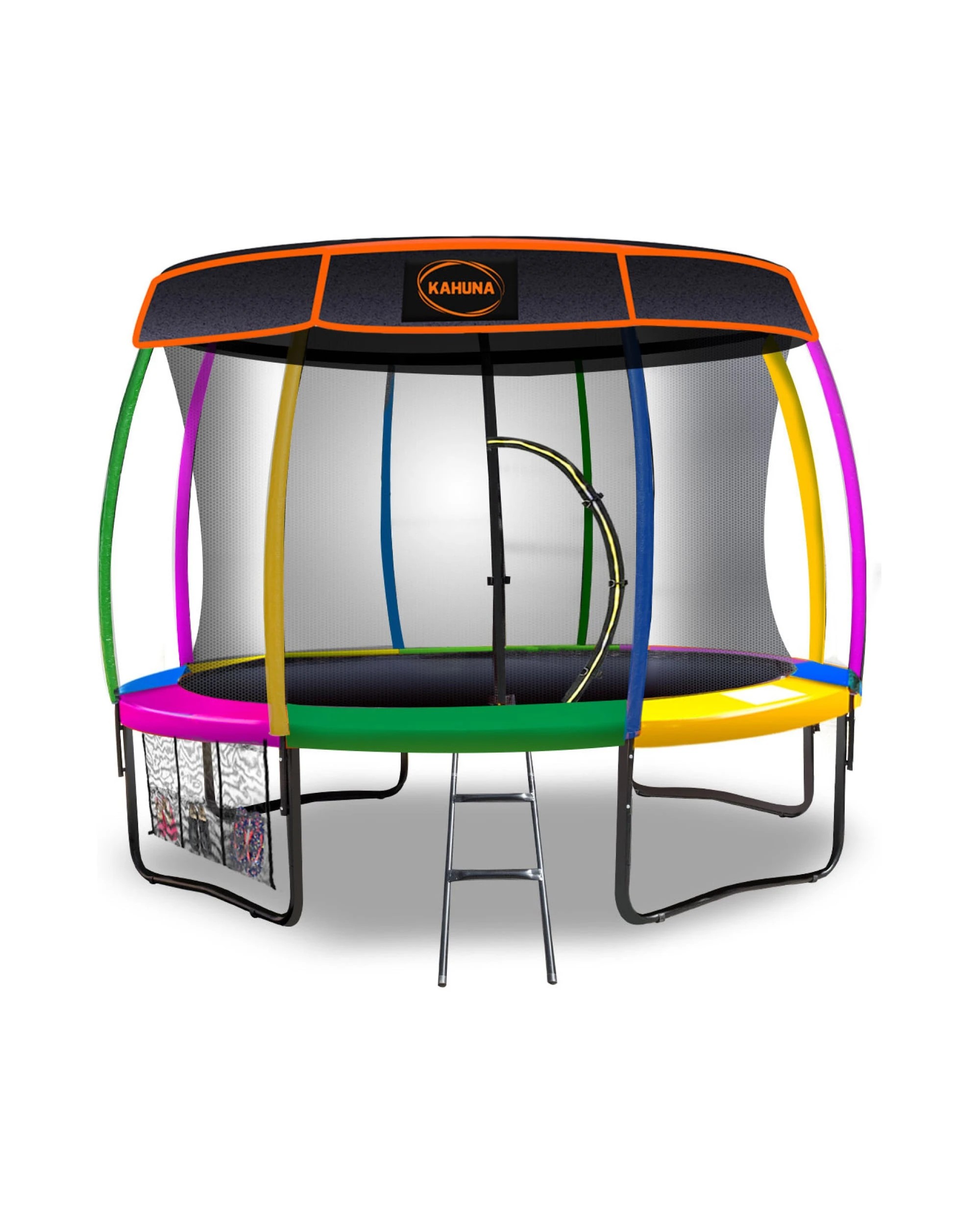 1 Kahuna 16 ft Trampoline with Safety Pad, LED Basketball Set and Roof - Assorted, 1 of 8