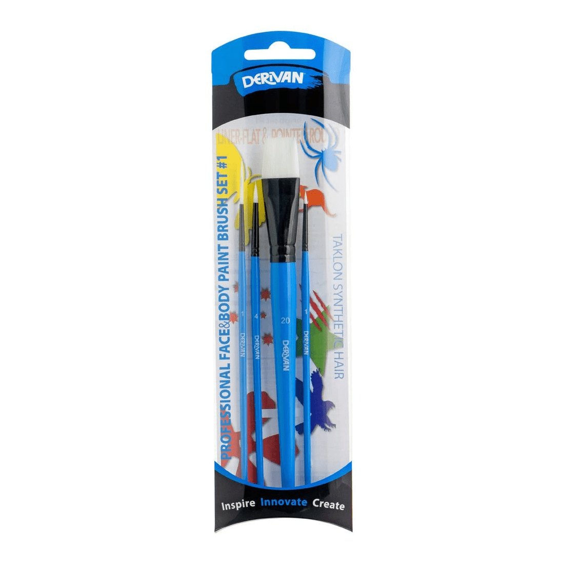 1 Derivan Professional Face Paintbrush Set, 1 of 1