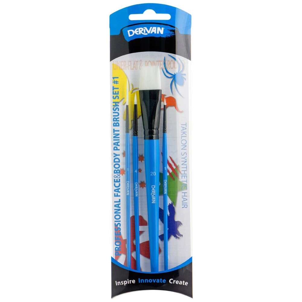 1 Derivan Professional Face Paintbrush Set, 1 of 2