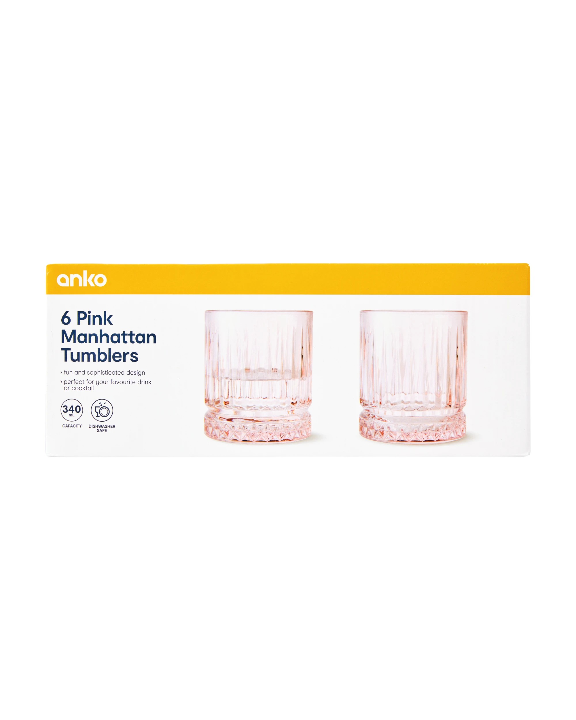 4 6 Pink Manhattan Tumblers, 4 of 4