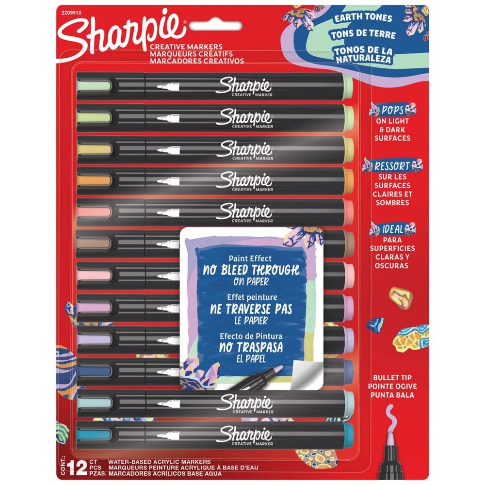 1 Sharpie Creative Acrylic Bullet Markers Earth Tones 12 Pack, 1 of 10