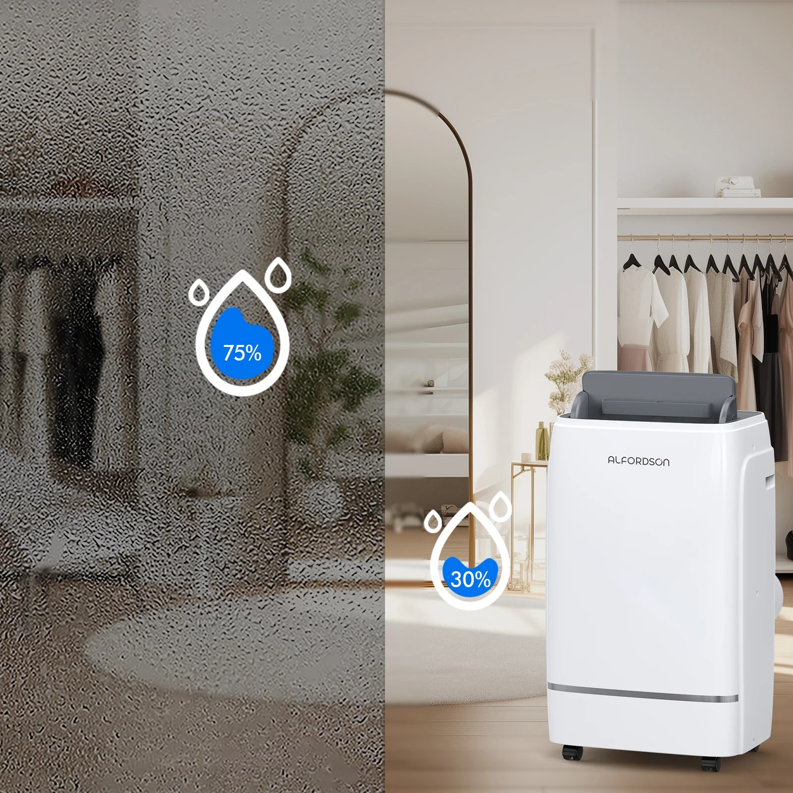 9 Alfordson Portable Air Conditioner 12000BTU Dehumidifier Fan WiFi Remote - White, 9 of 10