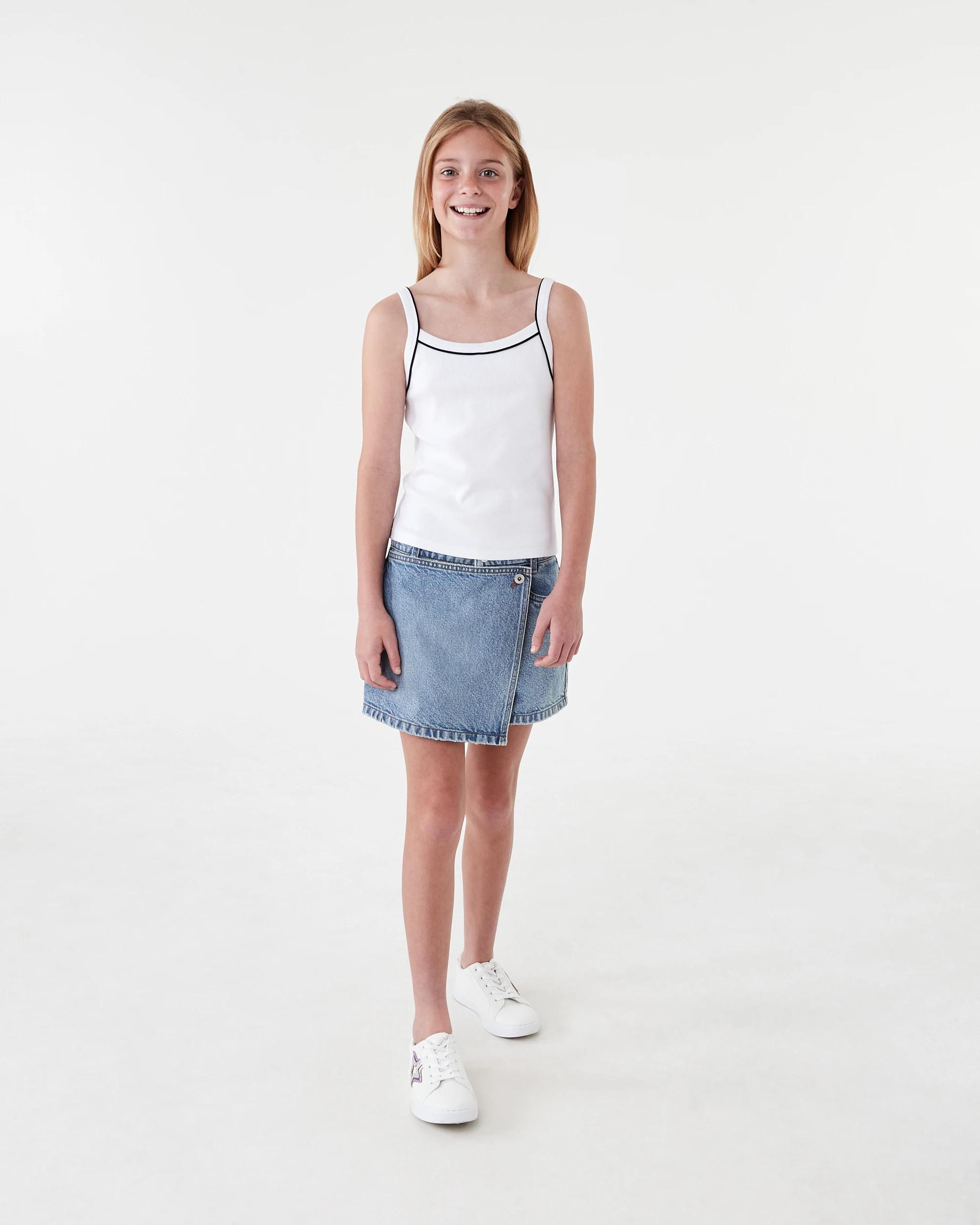 6 Rib Singlet Tank Top White, 6 of 7