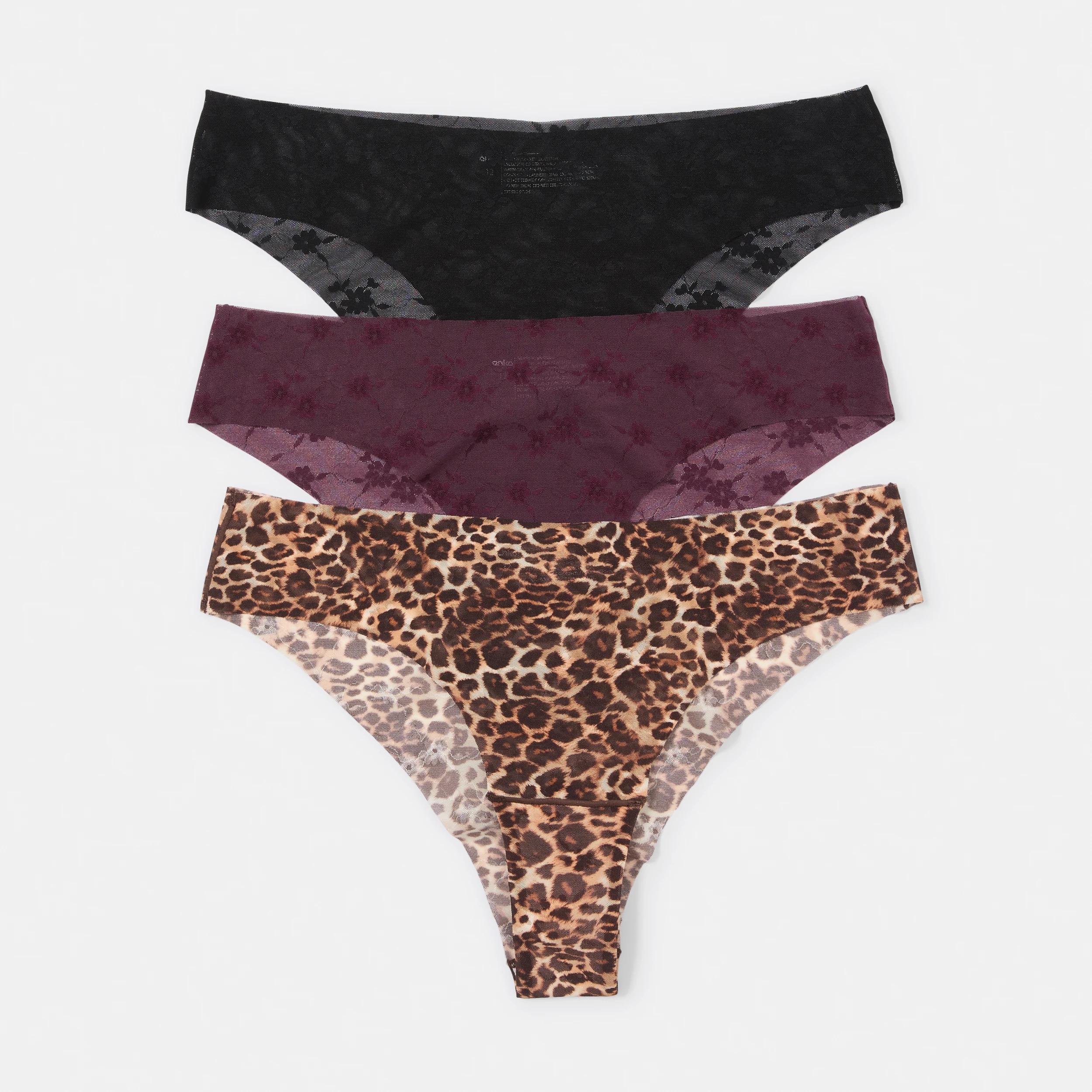 1 3 Pack Stretch Lace Cheeky Bikini Briefs Leopard, 1 of 8