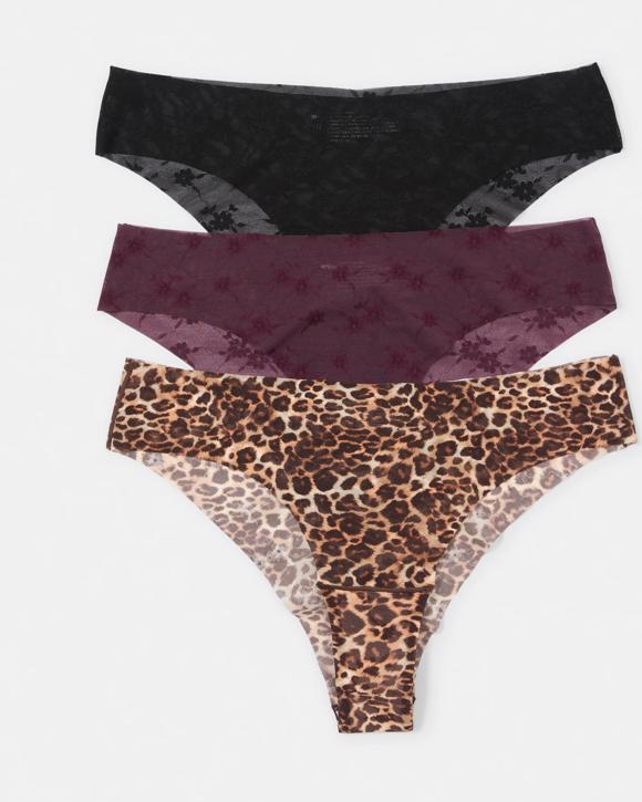 3 Pack Stretch Lace Cheeky Bikini Briefs