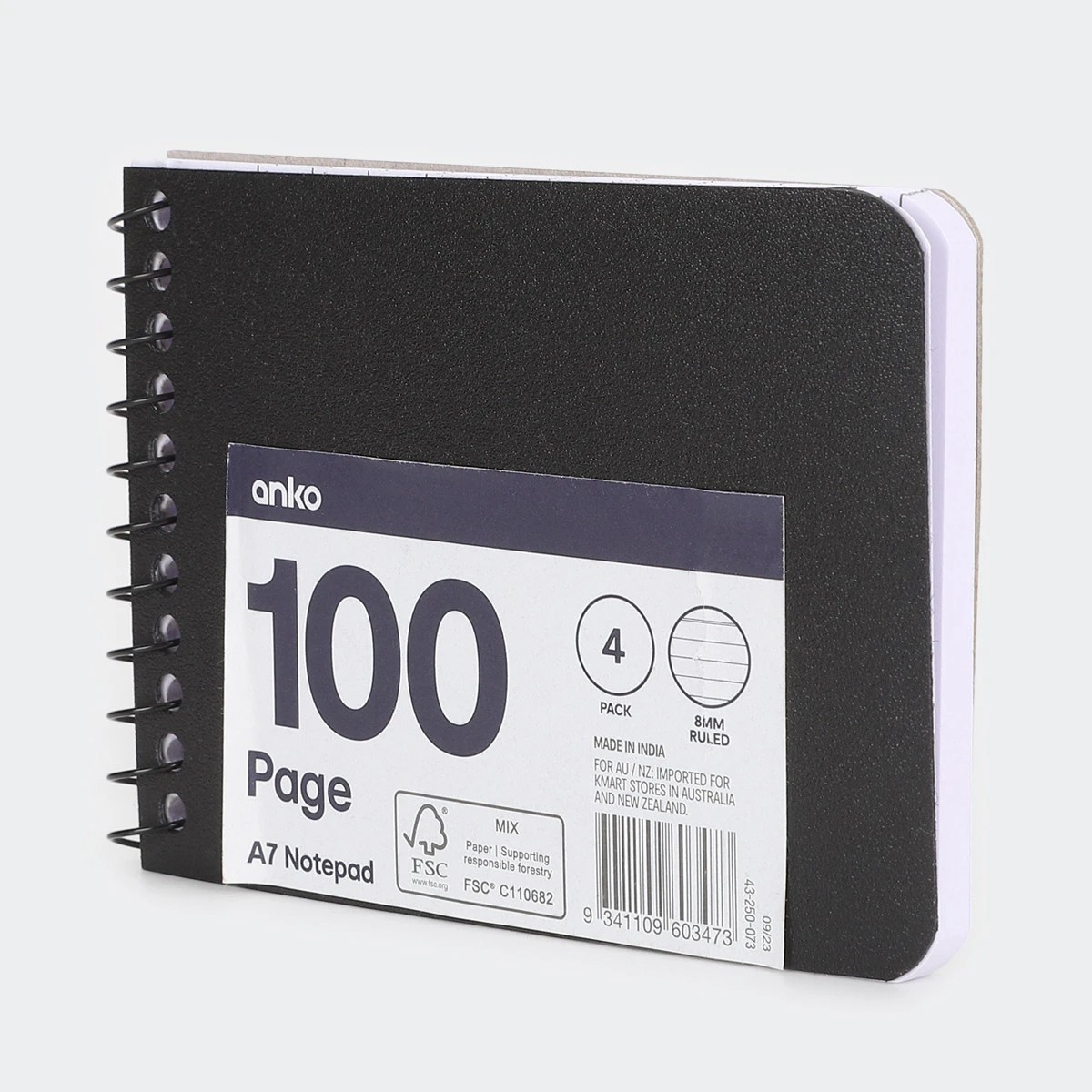 3 4 Pack A7 Notepad - Black, 3 of 6